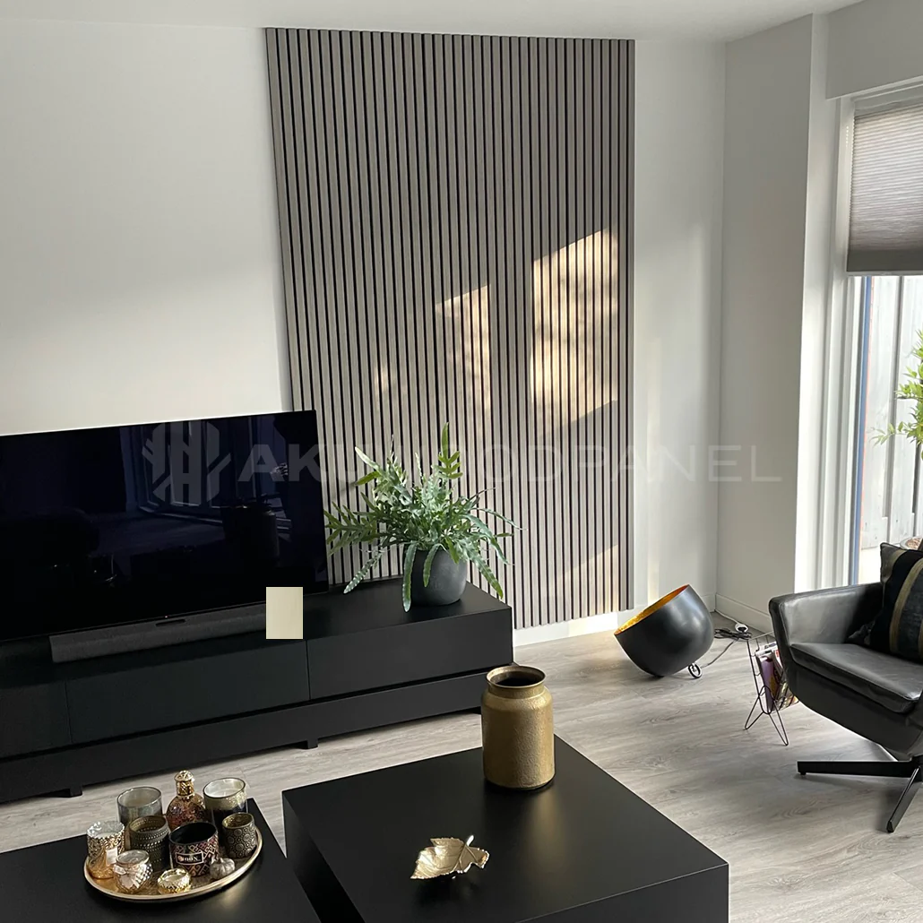 AkuPanel Grijs Walnoot-Hout | 240cm x 60cm | 3-zijdig écht houtfineer - Image 5