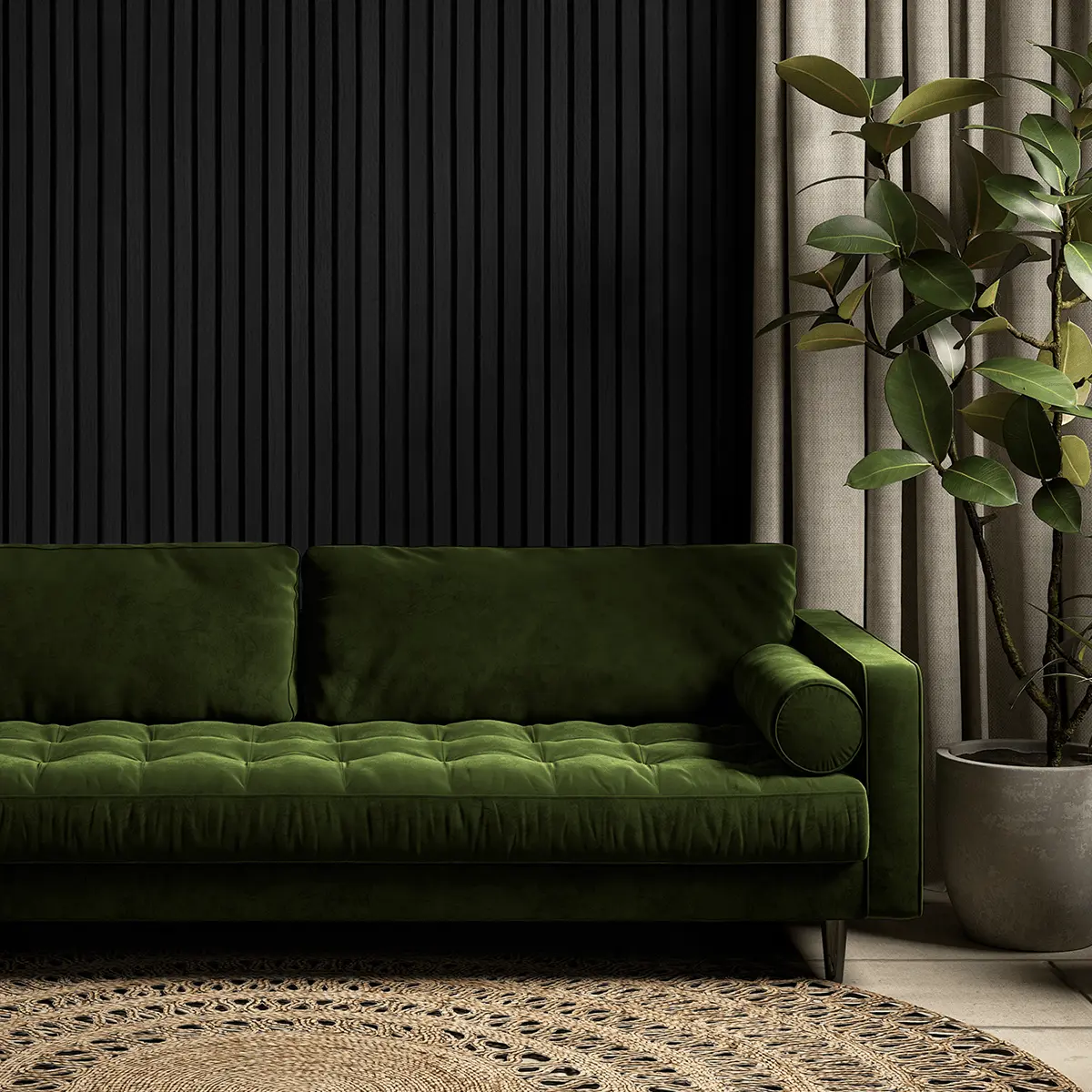 AkuPanel Zwart Eiken-Hout | 240cm x 60cm | 3-zijdig écht houtfineer - Image 10