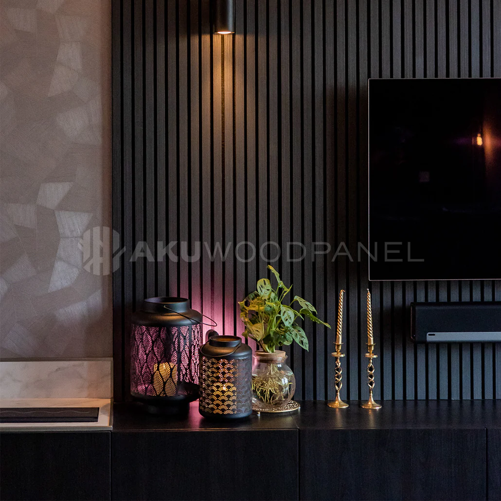 AkuPanel Zwart Eiken-Hout | 240cm x 60cm | 3-zijdig écht houtfineer - Image 6