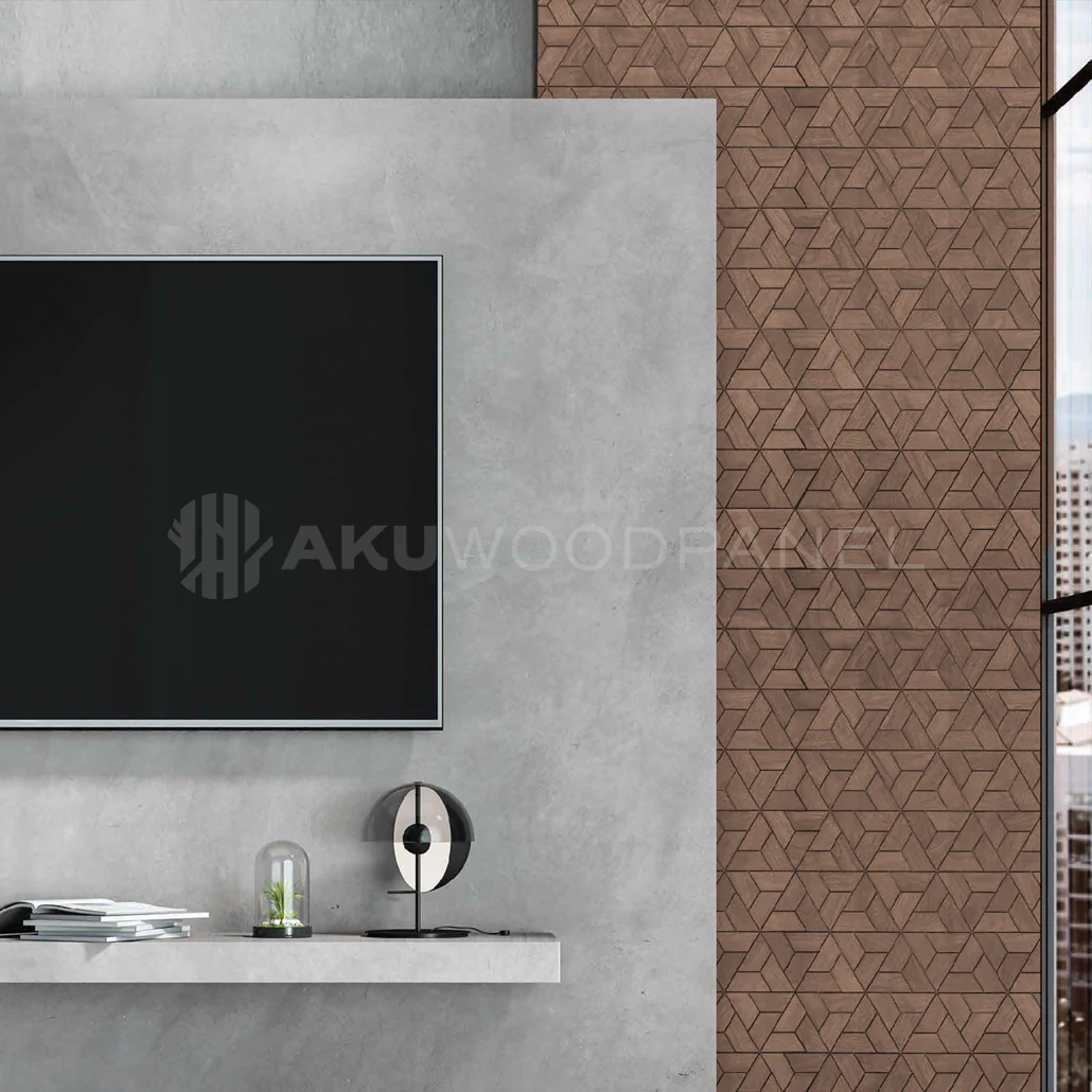 Decoratief Houten Wandpaneel | Aster - Brown | 60×60 cm | Amerikaans Notenhout - Image 5