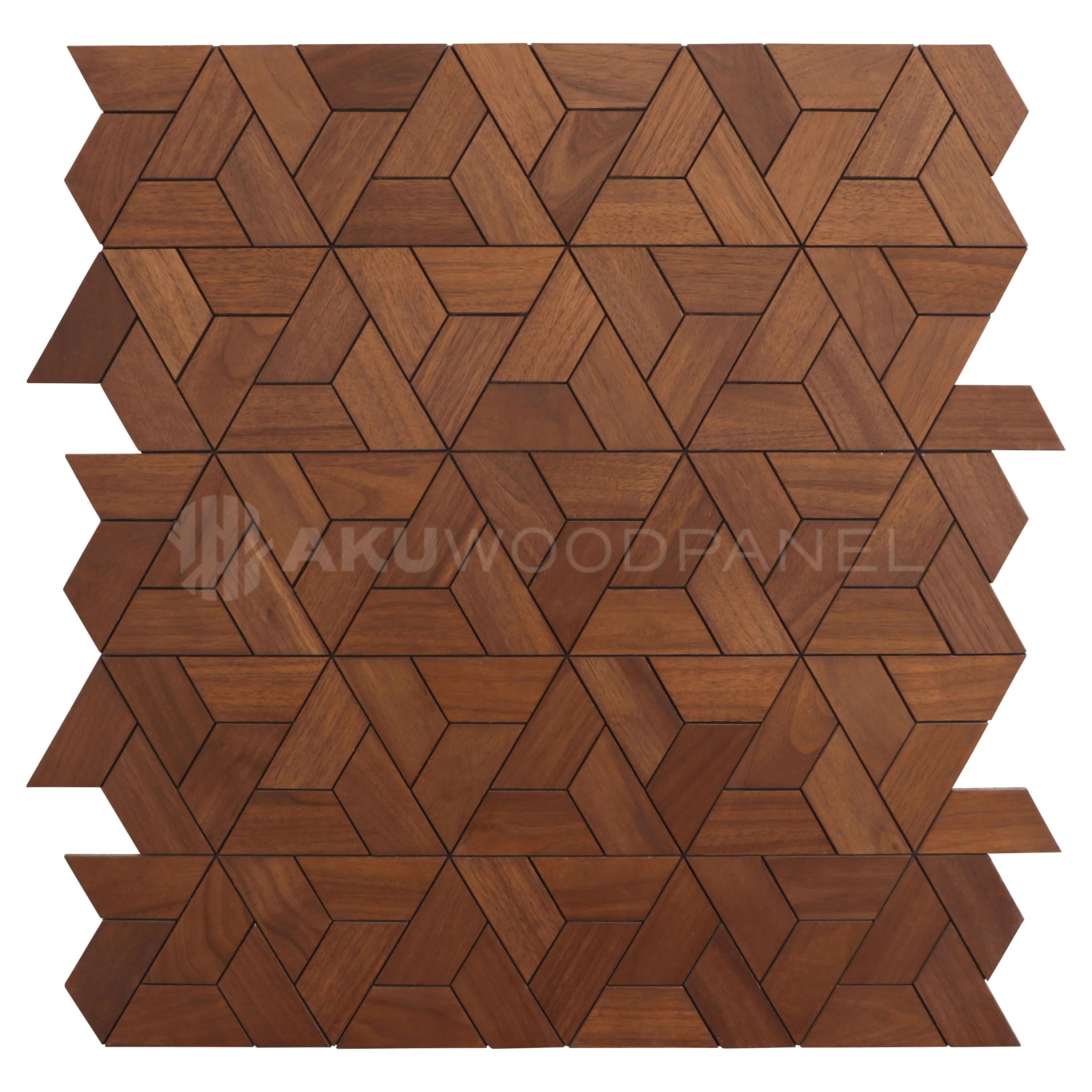 Decoratief Houten Wandpaneel | Aster - Smoked Brown | 60×60 cm | Amerikaans Notenhout - Image 2