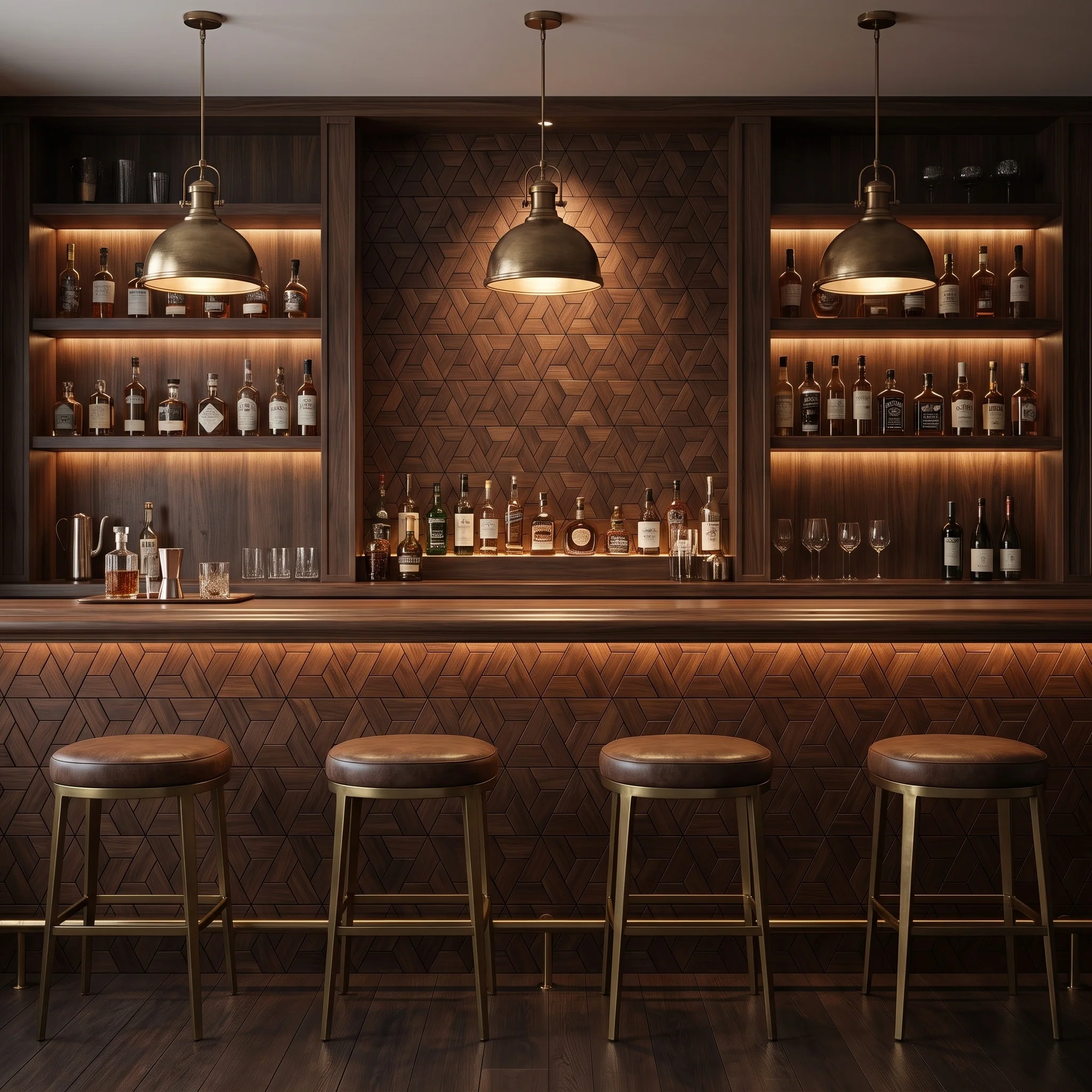 Decoratief Houten Wandpaneel | Aster - Smoked Brown | 60×60 cm | Amerikaans Notenhout - Image 3