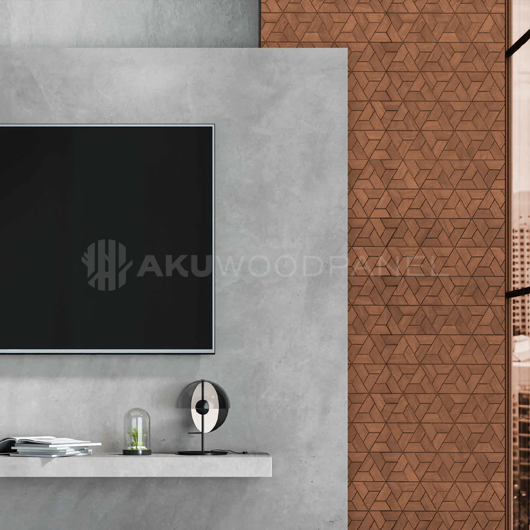 Decoratief Houten Wandpaneel | Aster - Smoked Brown | 60×60 cm | Amerikaans Notenhout - Image 5