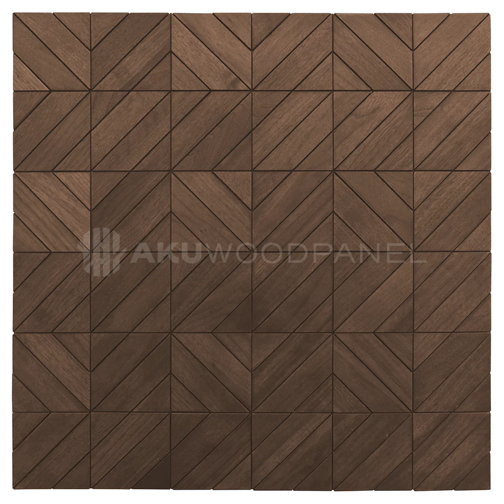 Decoratief Houten Wandpaneel | Clover - Brown | 60×60 cm | Amerikaans Notenhout - Image 2