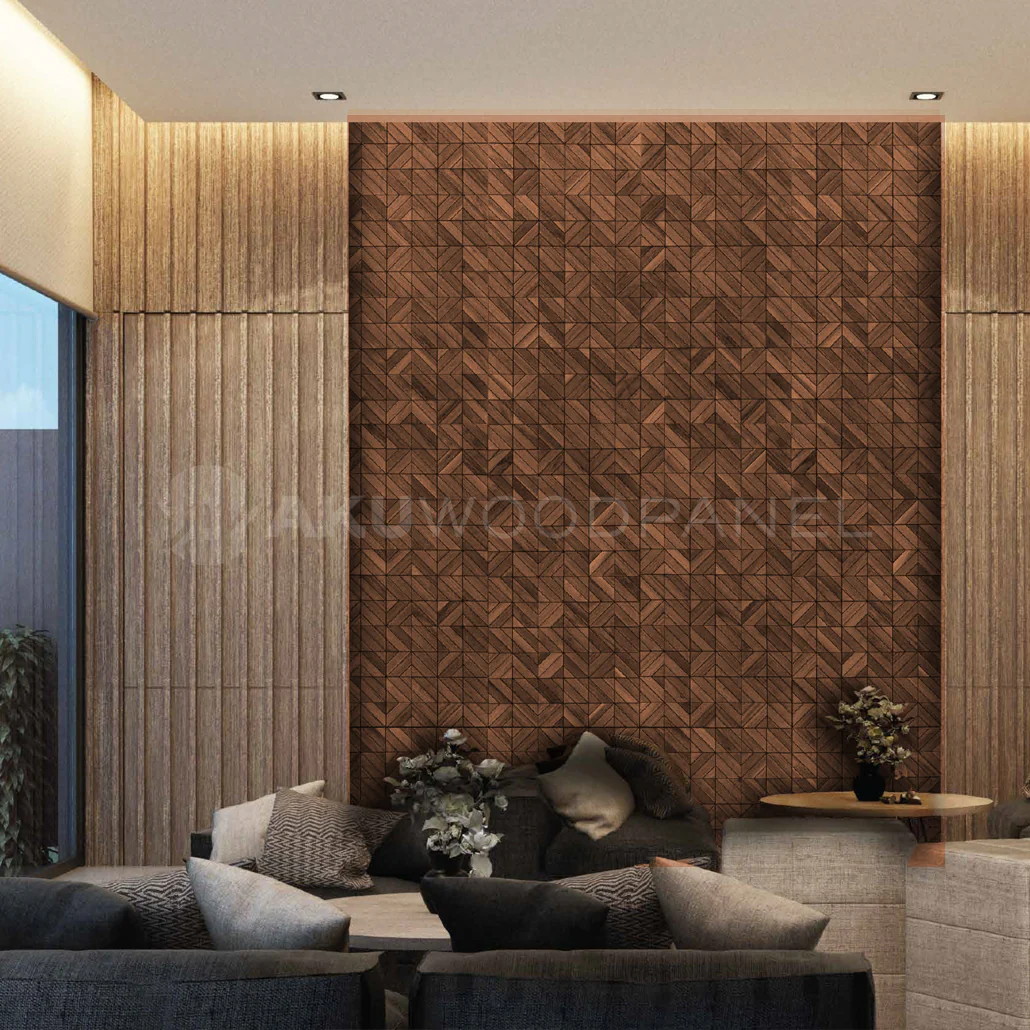Decoratief Houten Wandpaneel | Clover - Smoked Brown | 60×60 cm | Amerikaans Notenhout - Image 5