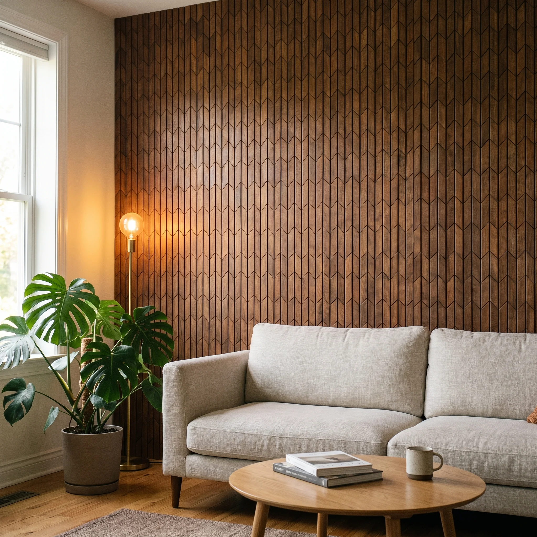 Decoratief Houten Wandpaneel | Crimson - Smoked Brown | 60×60 cm | Amerikaans Notenhout - Image 3