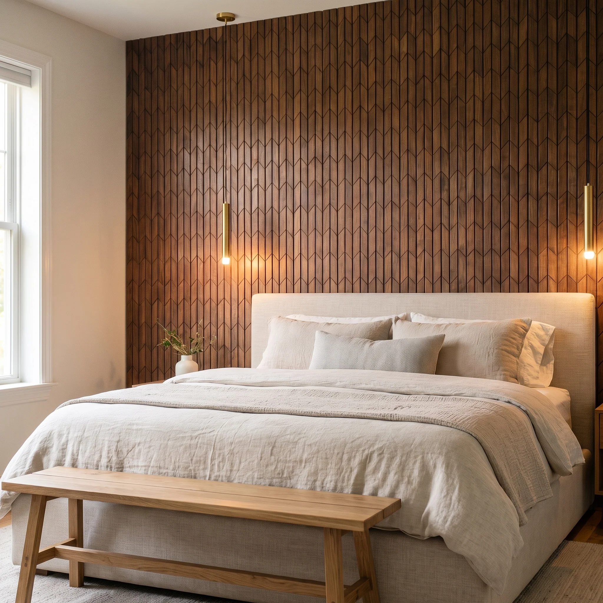 Decoratief Houten Wandpaneel | Crimson - Smoked Brown | 60×60 cm | Amerikaans Notenhout - Image 4