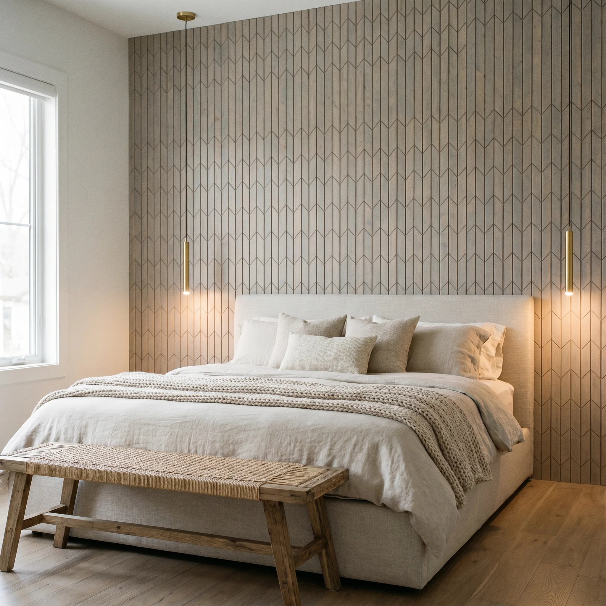 Decoratief Houten Wandpaneel | Crimson - Pearl White | 60×60 cm | Amerikaans Notenhout - Image 4