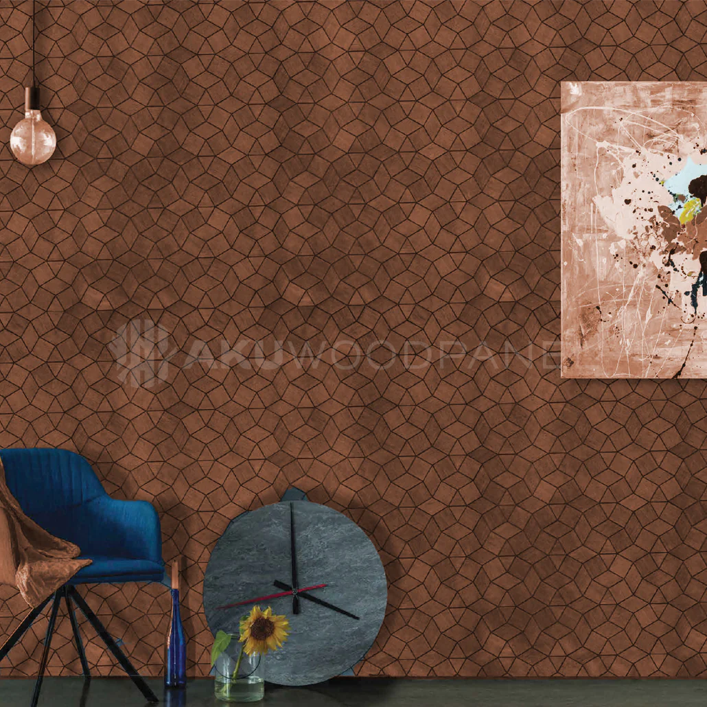 Decoratief Houten Wandpaneel | Gardenia - Smoked Brown | 60×60 cm | Amerikaans Notenhout - Image 5