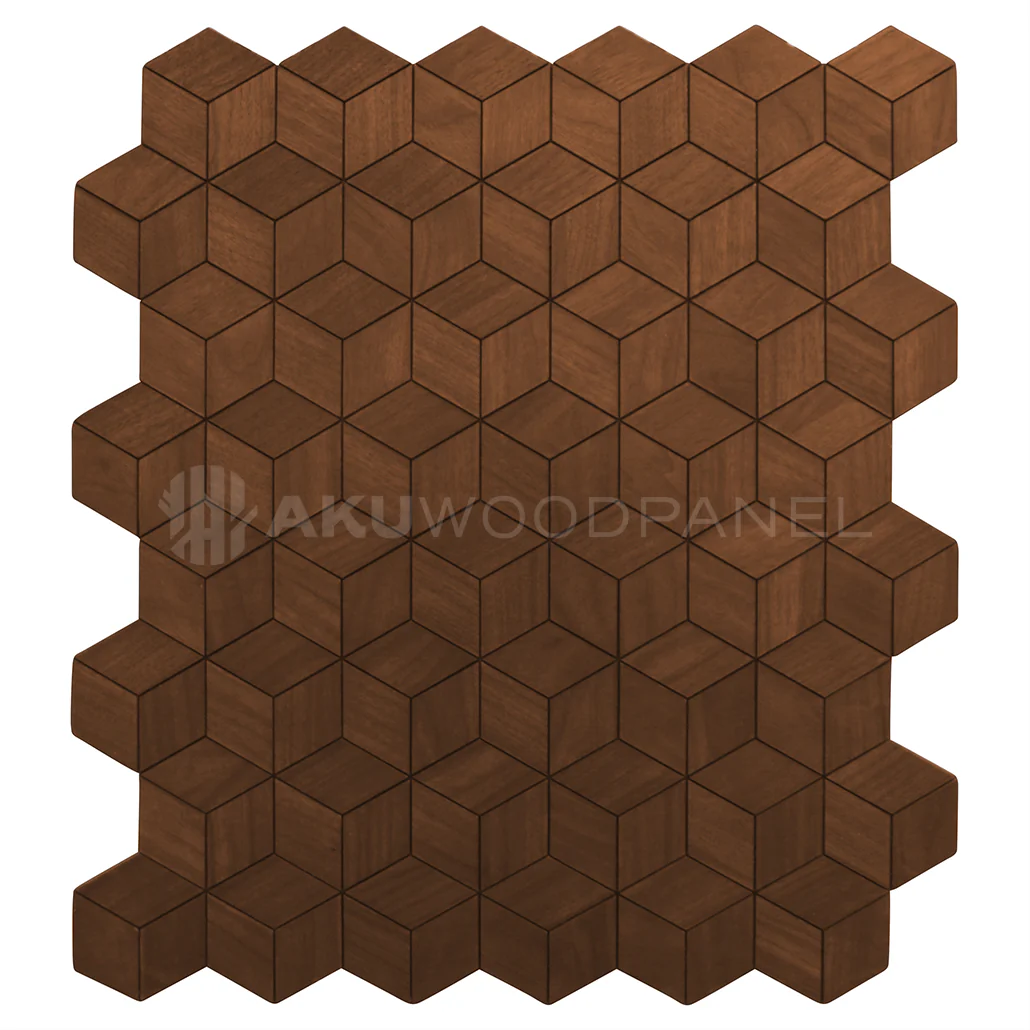 Decoratief Houten Wandpaneel | Lobelia - Smoked Brown | 60×60 cm | Amerikaans Notenhout - Image 2