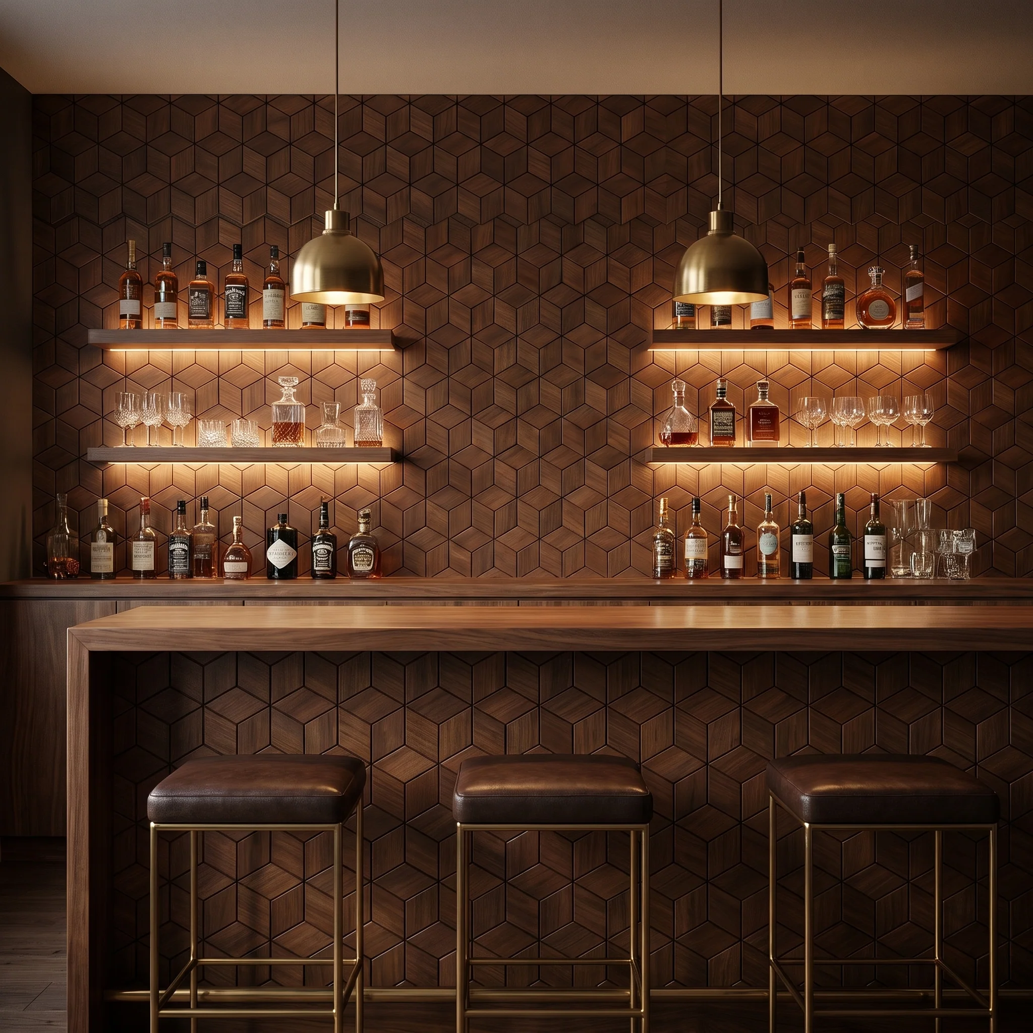 Decoratief Houten Wandpaneel | Lobelia - Smoked Brown | 60×60 cm | Amerikaans Notenhout - Image 3