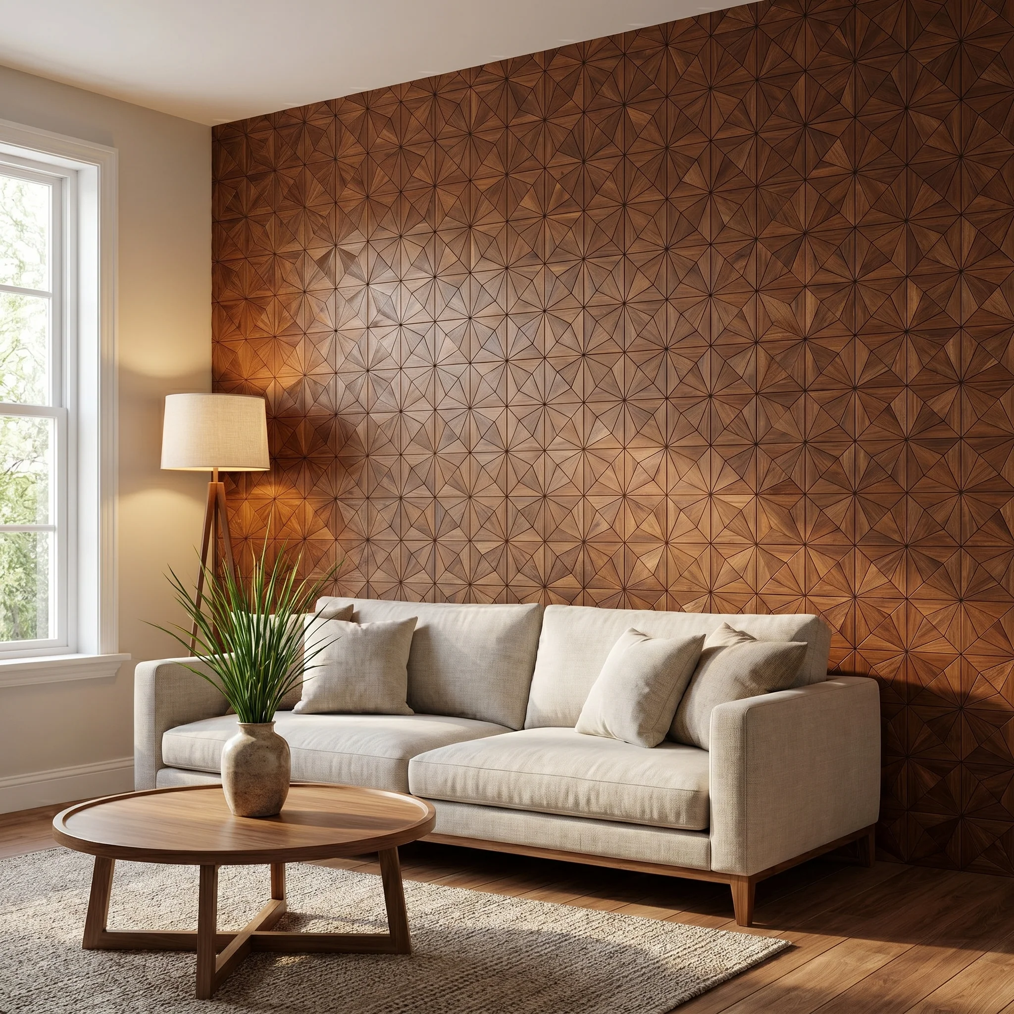 Decoratief Houten Wandpaneel | Nolan - Brown | 60×60 cm | Amerikaans Notenhout - Image 6