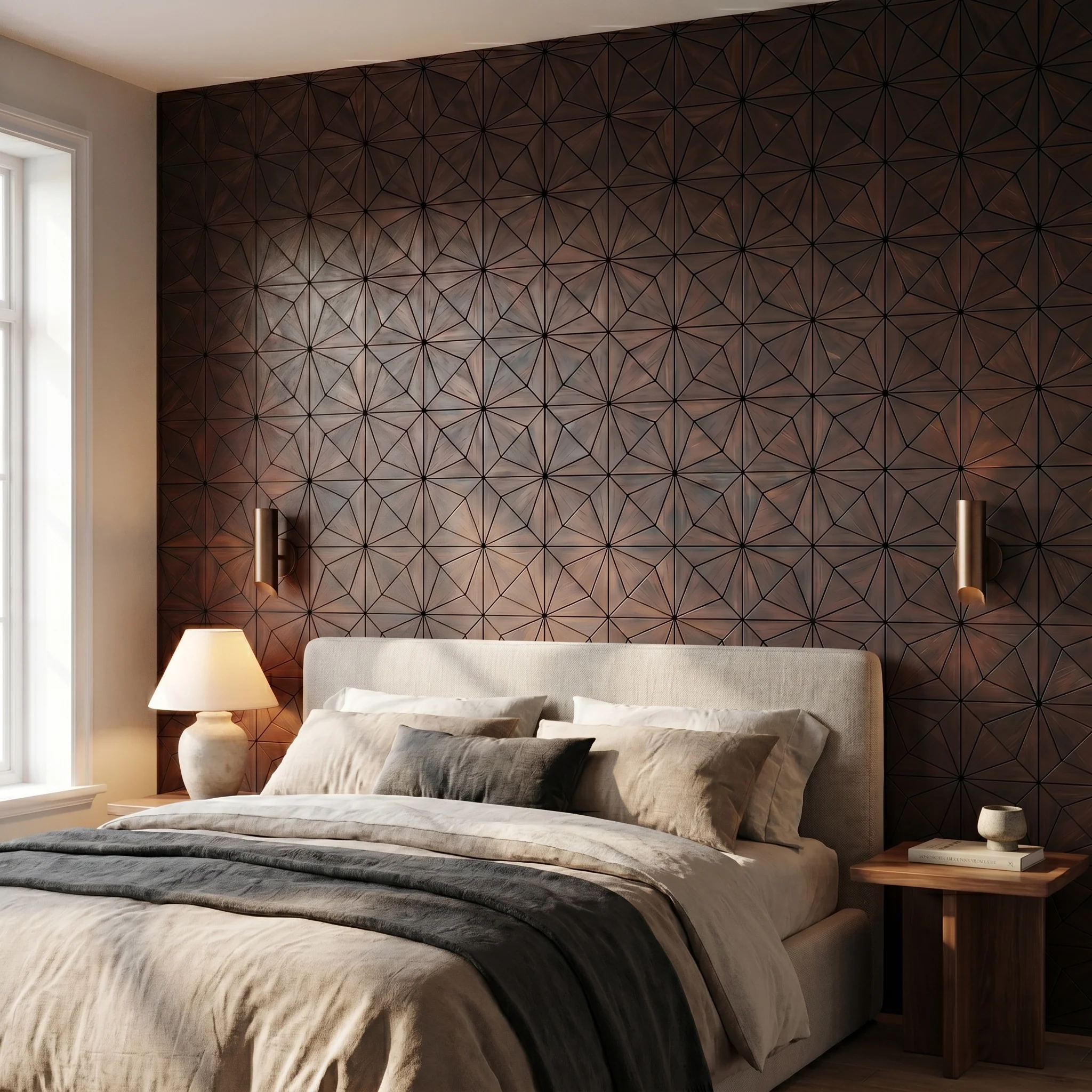 Decoratief Houten Wandpaneel | Nolan - Rose Black | 60×60 cm | Amerikaans Notenhout - Image 4