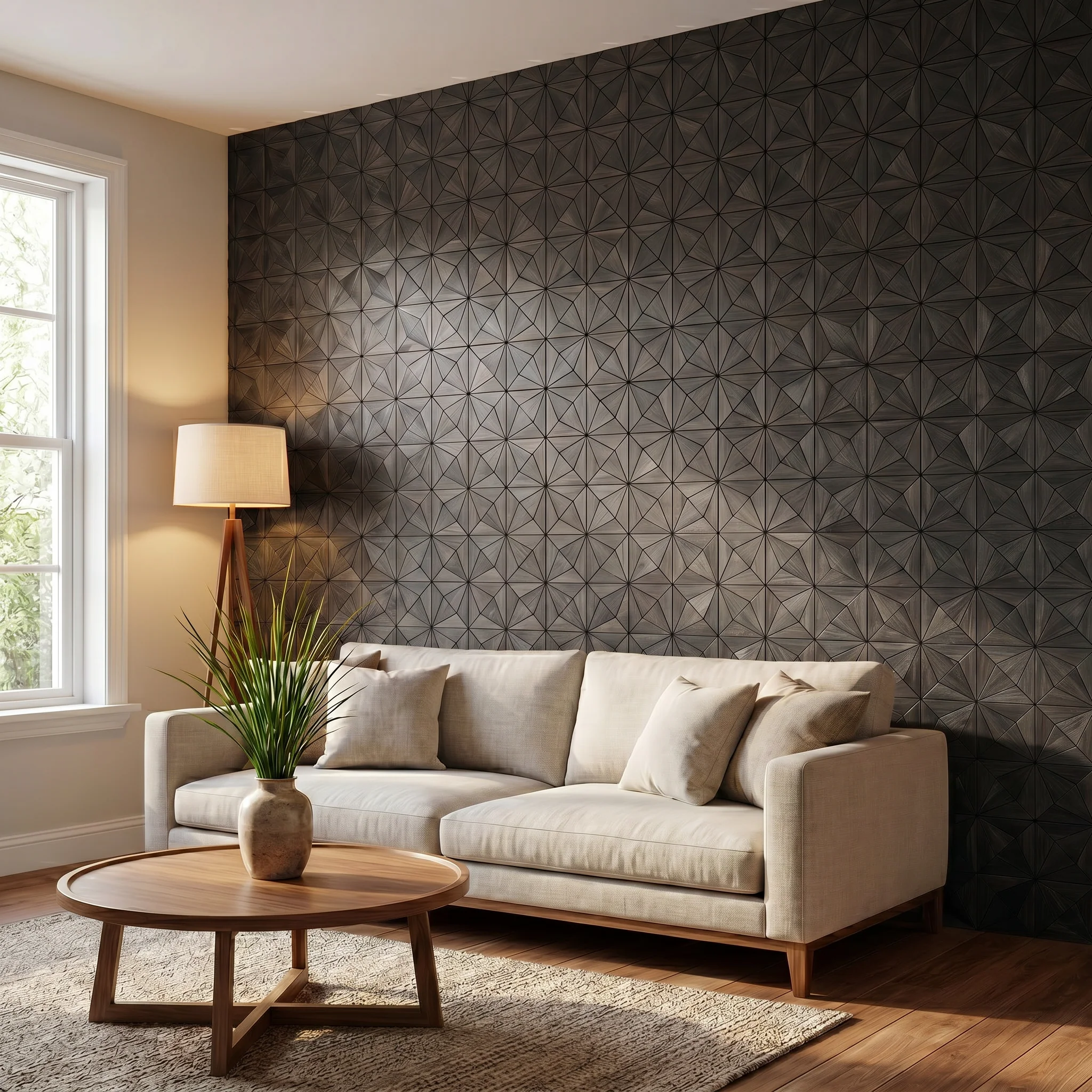 Decoratief Houten Wandpaneel | Nolan - Black | 60×60 cm | Amerikaans Notenhout - Image 3