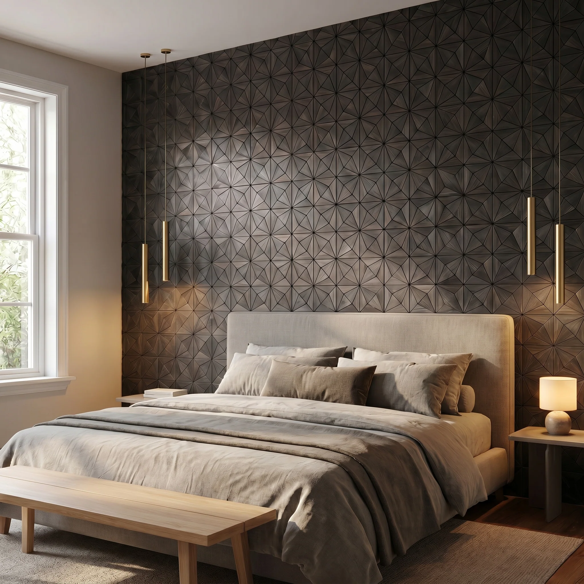 Decoratief Houten Wandpaneel | Nolan - Black | 60×60 cm | Amerikaans Notenhout - Image 4