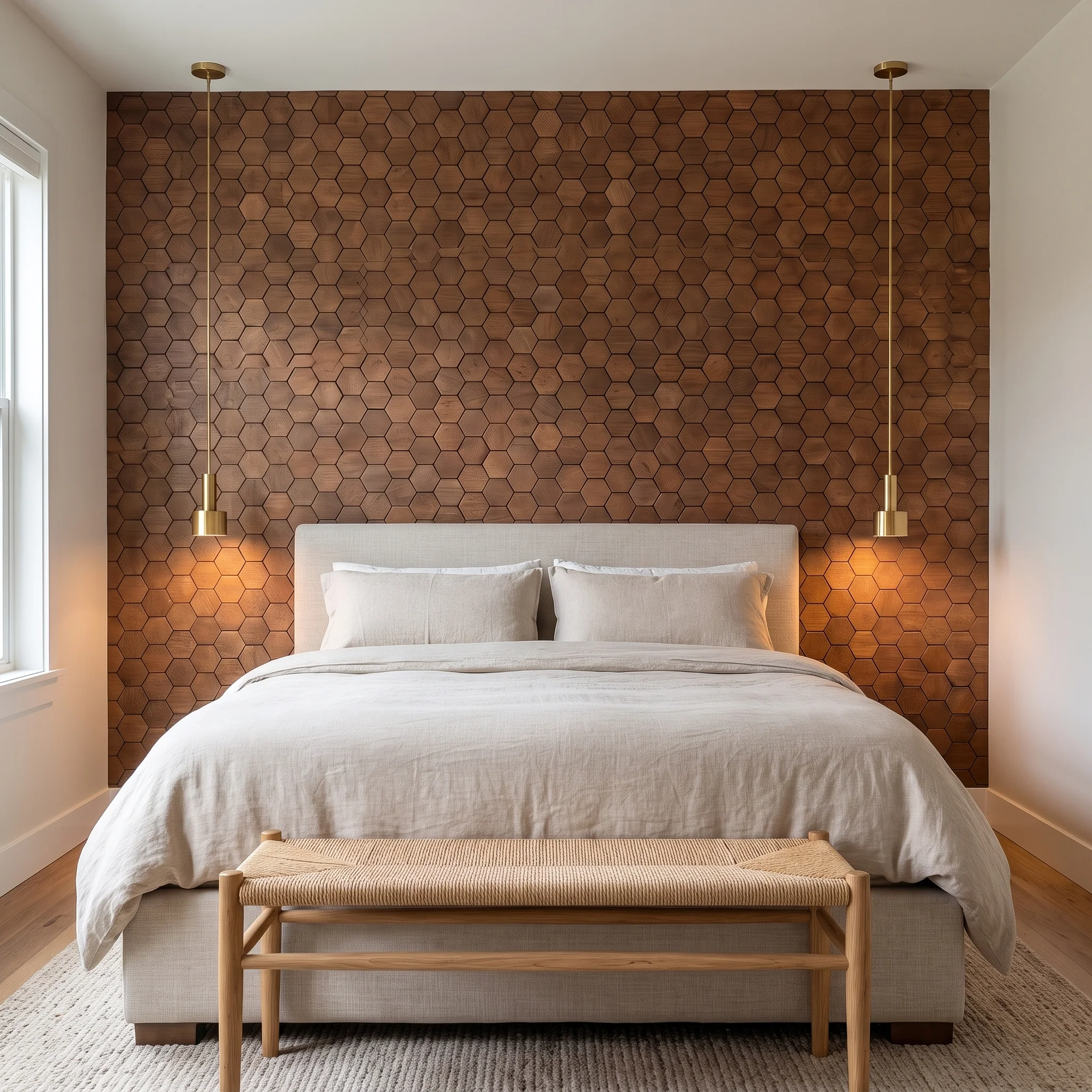 Decoratief Houten Wandpaneel | Snowdrop - Smoked Brown | 60×60 cm | Amerikaans Notenhout - Image 4