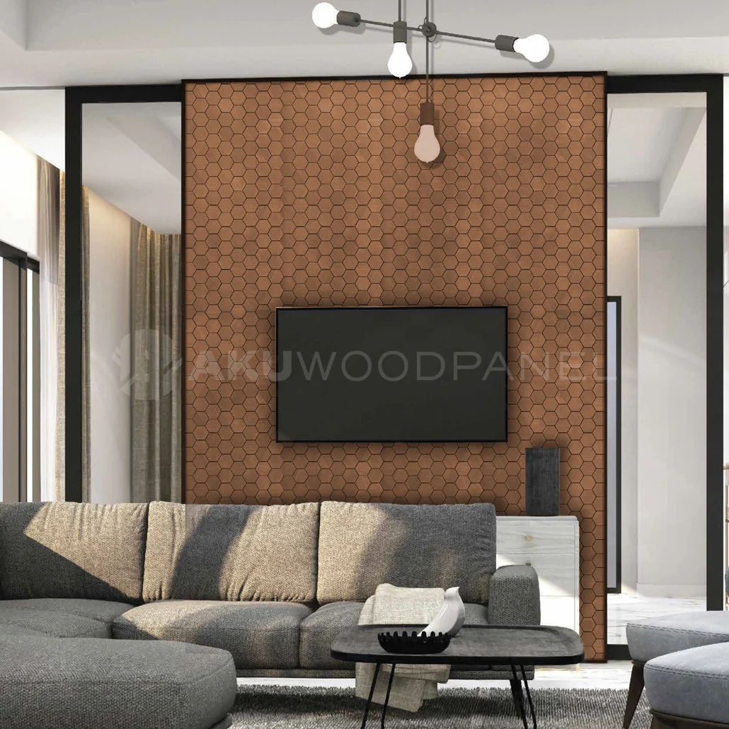 Decoratief Houten Wandpaneel | Snowdrop - Smoked Brown | 60×60 cm | Amerikaans Notenhout - Image 5