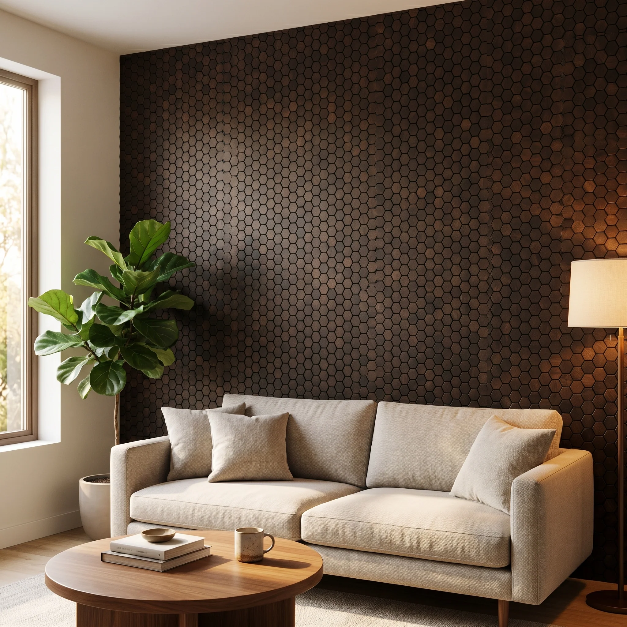 Decoratief Houten Wandpaneel | Snowdrop - Rose Black | 60×60 cm | Amerikaans Notenhout - Image 3
