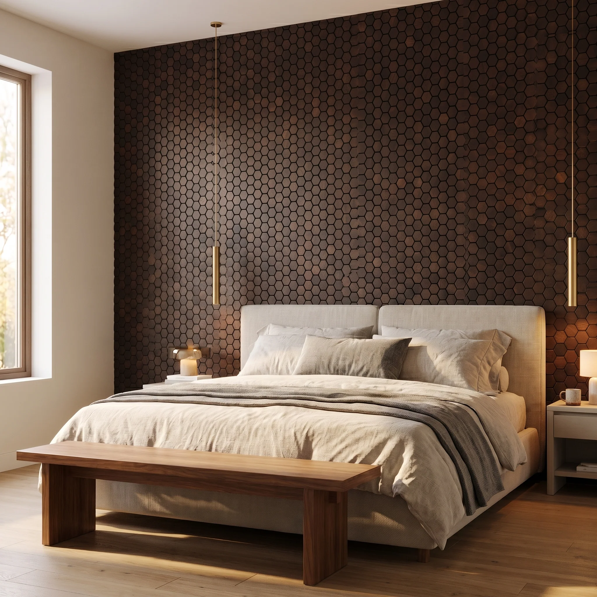 Decoratief Houten Wandpaneel | Snowdrop - Rose Black | 60×60 cm | Amerikaans Notenhout - Image 4
