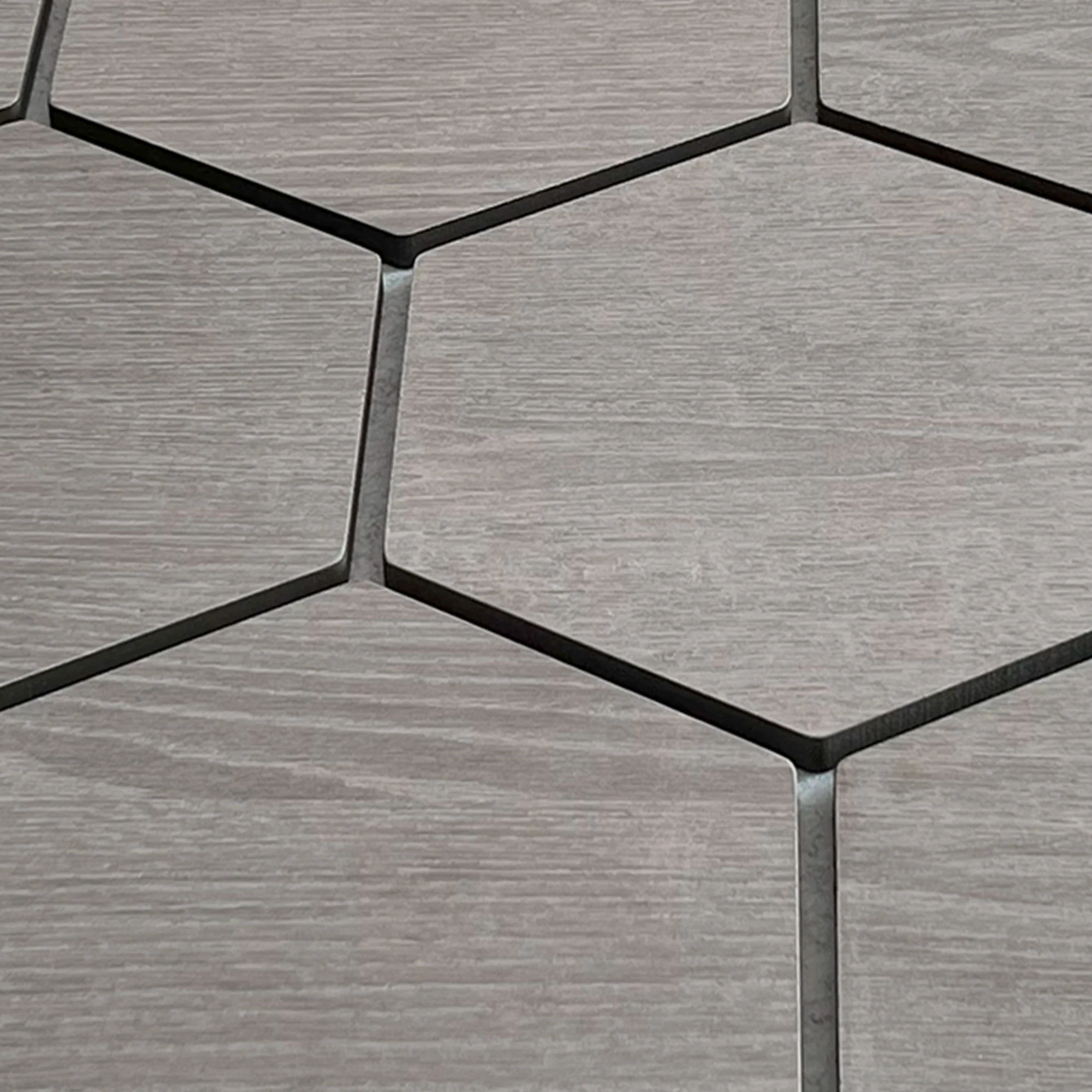 Hexagon Panel Grijs Walnoot met Grijs Vilt 81CM | Akoestisch | Wanddecor | Zeshoekig - Image 6