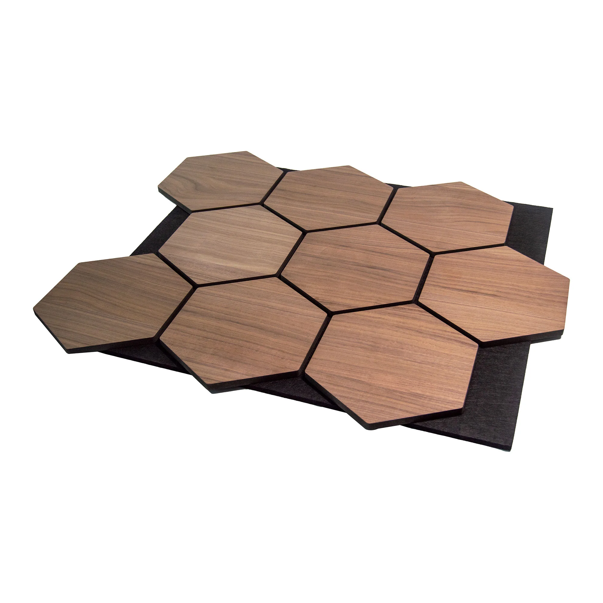 Hexagon Panel Walnoot 81CM | Akoestisch | Wanddecor | Zeshoekig - Image 4