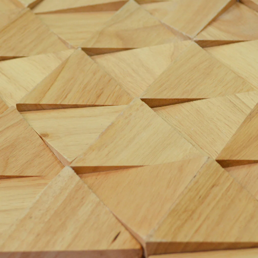 3D Houten Wandpaneel | Rubberwood Compact | 28×30 cm | Wanddecoratie - Image 4