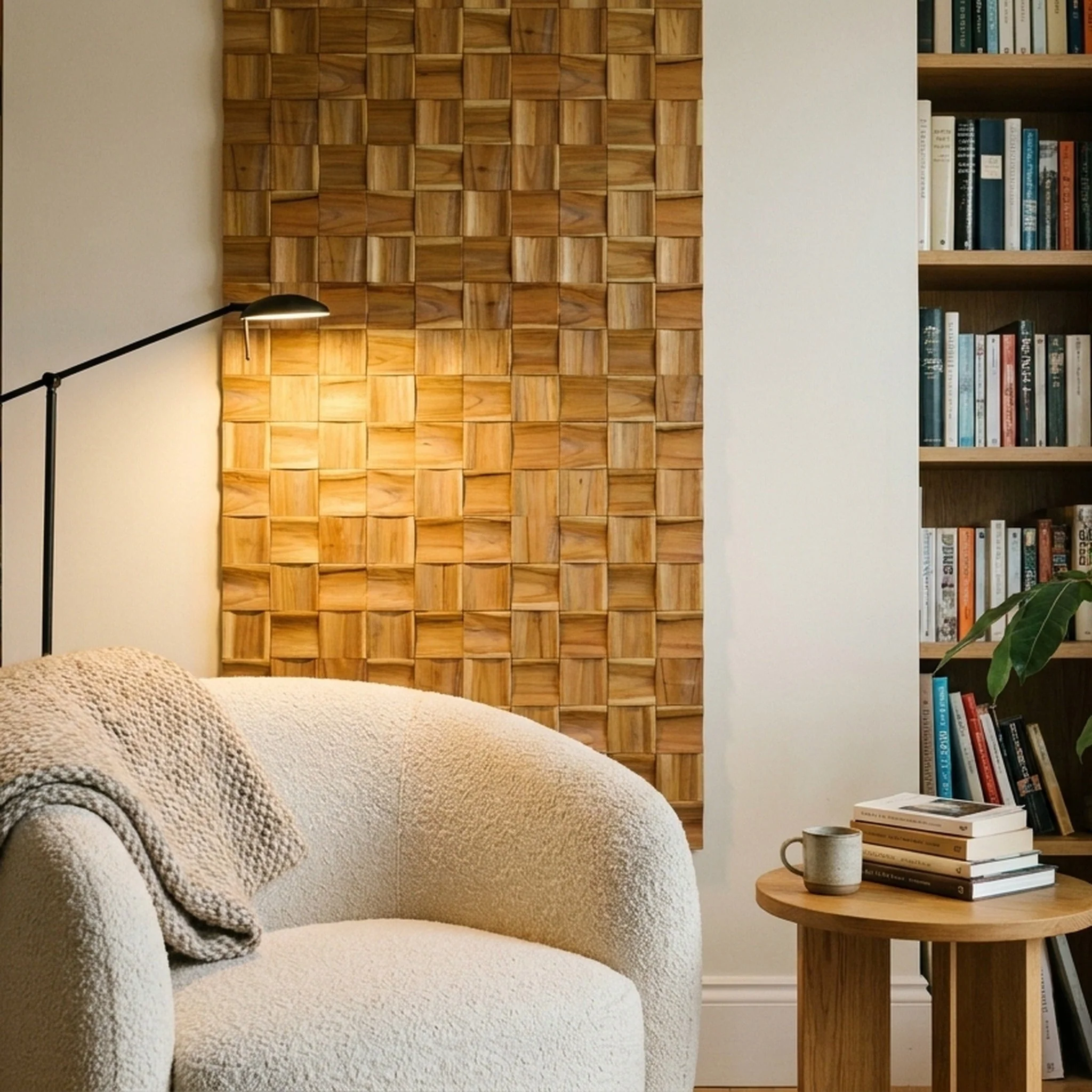 3D Houten Wandpaneel | Timeless Teak | 30×30 cm | Wanddecoratie - Image 5