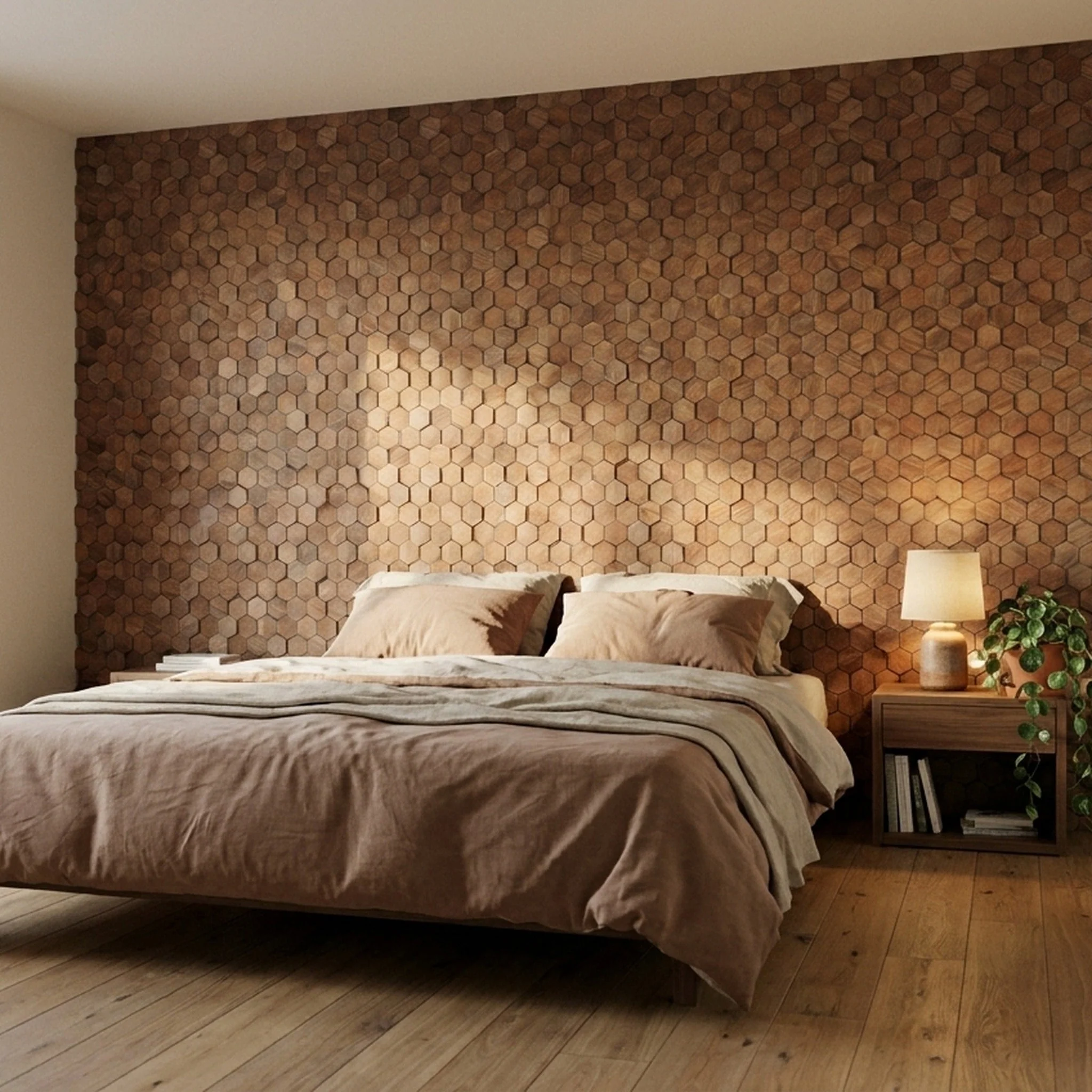 3D Houten Wandpaneel | Walnoot Velvet | 31×30 cm | Wanddecoratie - Image 3