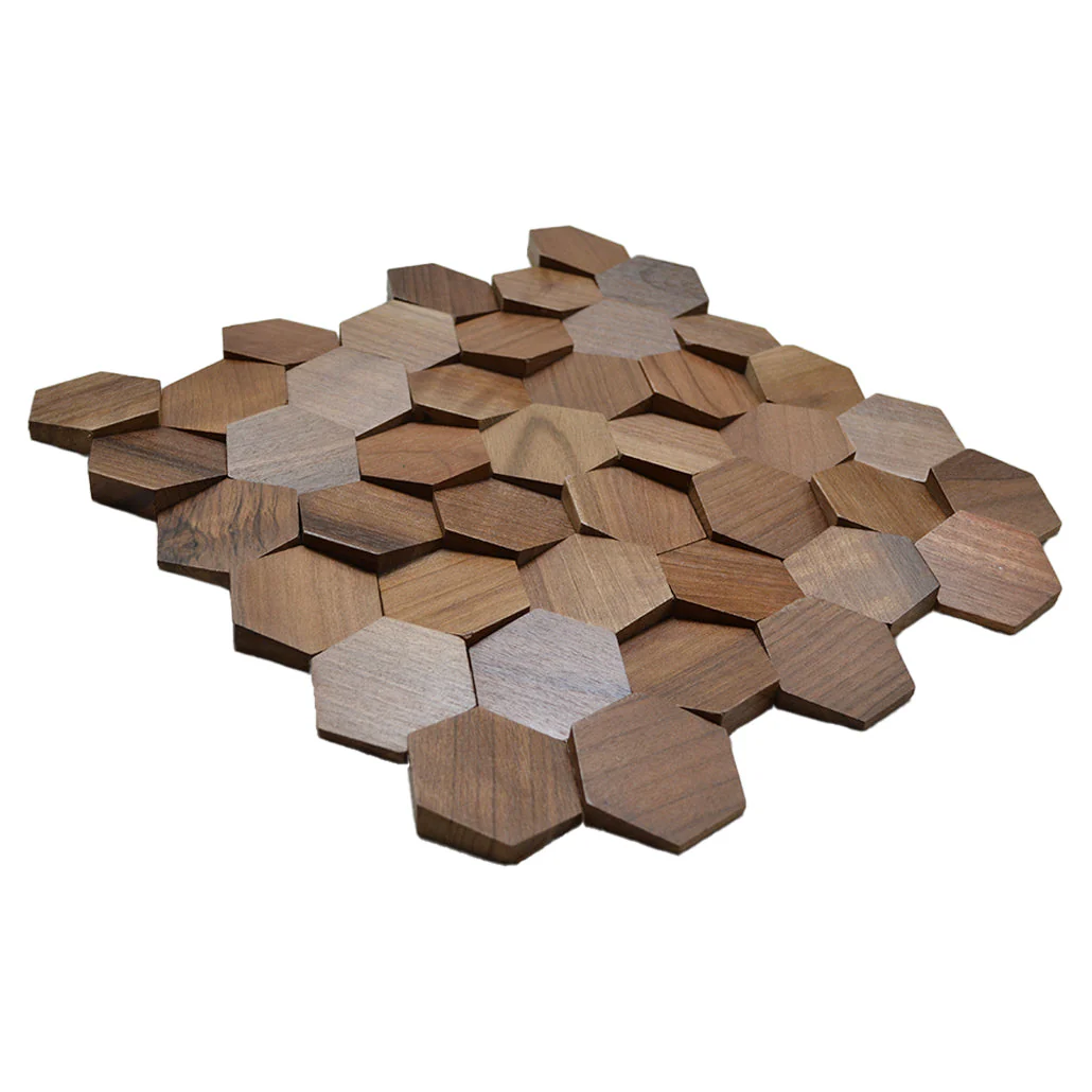 3D Houten Wandpaneel | Walnoot Velvet | 31×30 cm | Wanddecoratie - Image 4