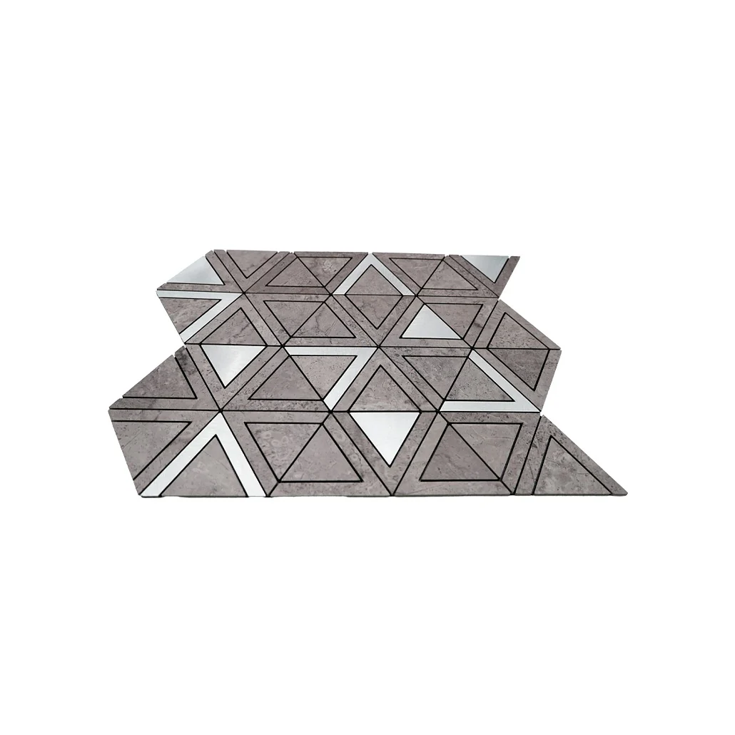 Zelfklevende Mozaïektegels Metaal | Driehoek Grijs Zilver | 28,7×33,1 cm | Keuken, Bad & WC - Image 4