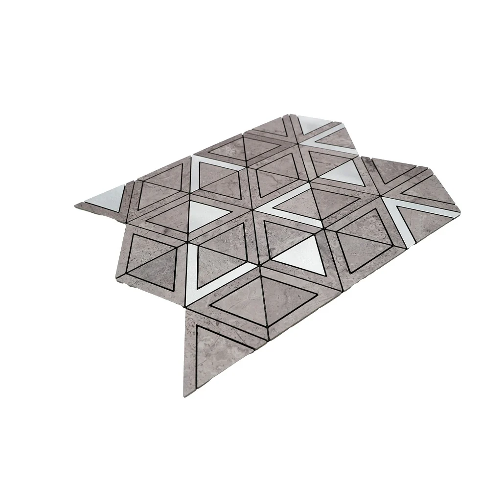 Zelfklevende Mozaïektegels Metaal | Driehoek Grijs Zilver | 28,7×33,1 cm | Keuken, Bad & WC - Image 6