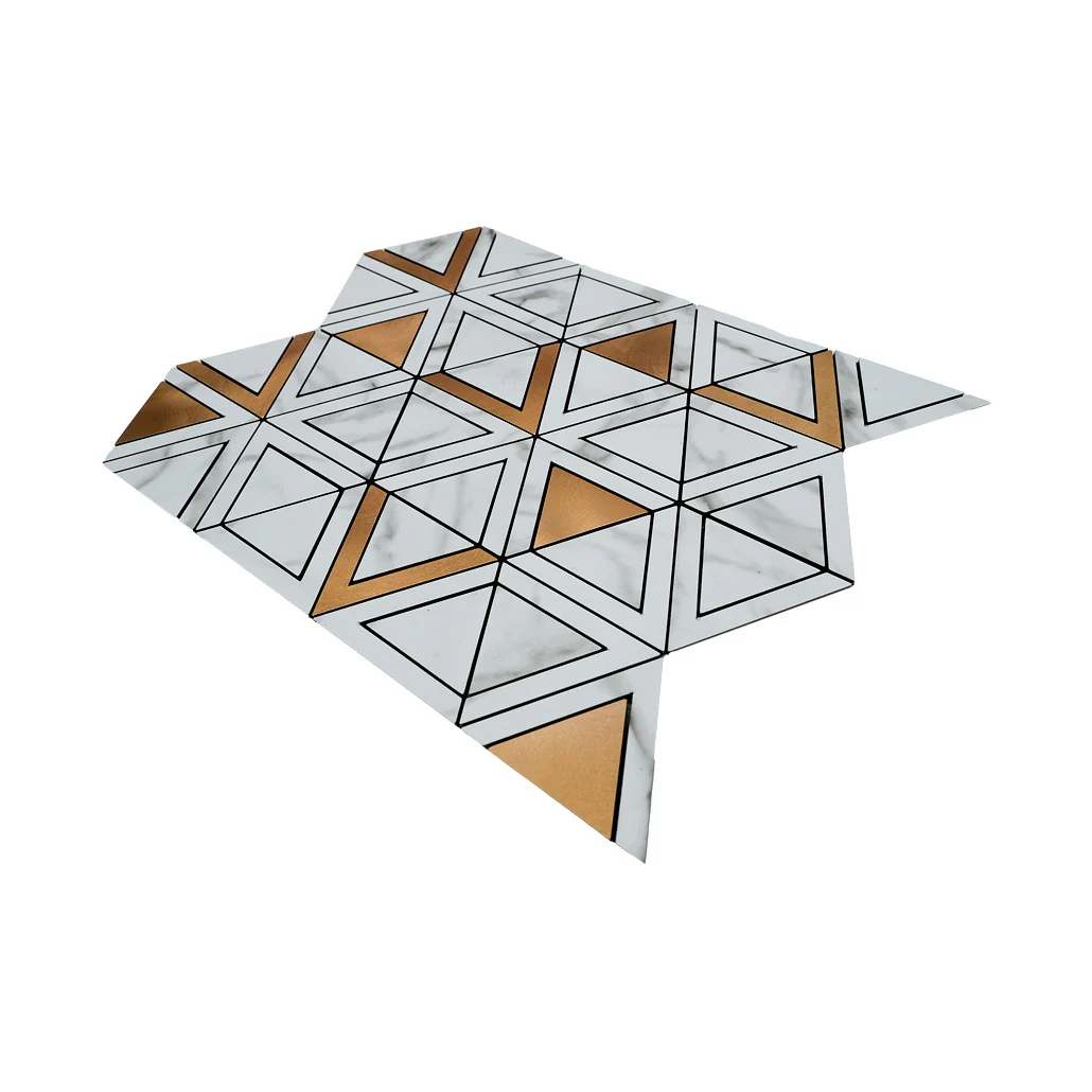 Zelfklevende Mozaïektegels Metaal | Driehoek Goud | 28,7×33,1 cm | Keuken, Bad & WC - Image 6