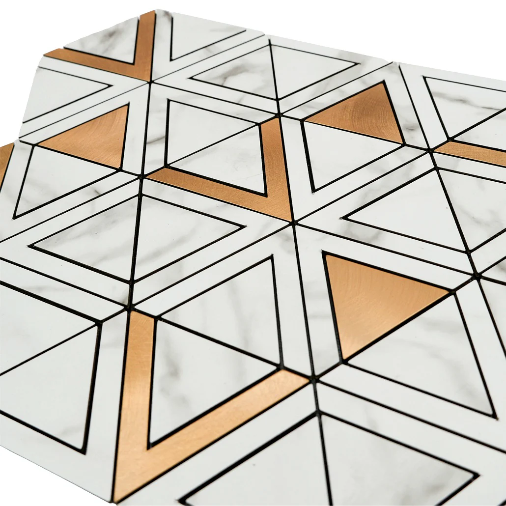 Zelfklevende Mozaïektegels Metaal | Driehoek Goud | 28,7×33,1 cm | Keuken, Bad & WC - Image 8