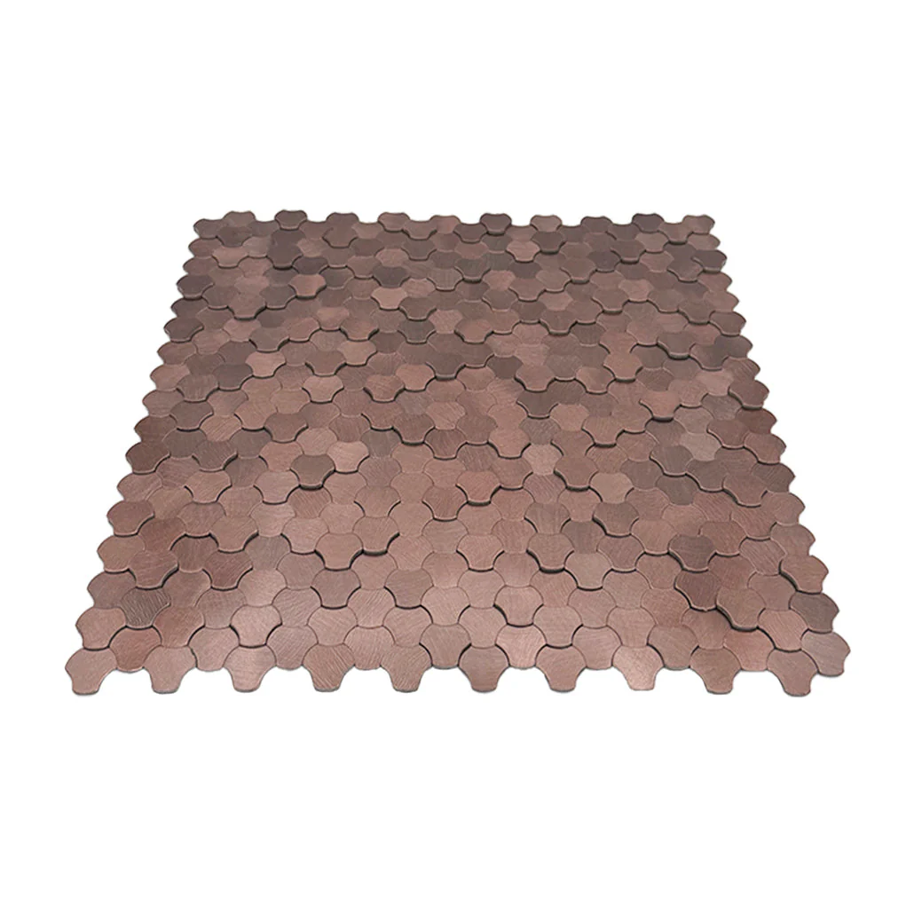 Zelfklevende Mozaïektegels Metaal | Driepas 3D Koper | 30,5×29,6 cm | Keuken, Bad & WC - Image 4