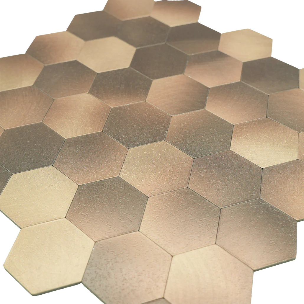 Zelfklevende Mozaïektegels Metaal | Hexagon Goud | 28,8×29,2 cm | Keuken, Bad & WC - Image 8