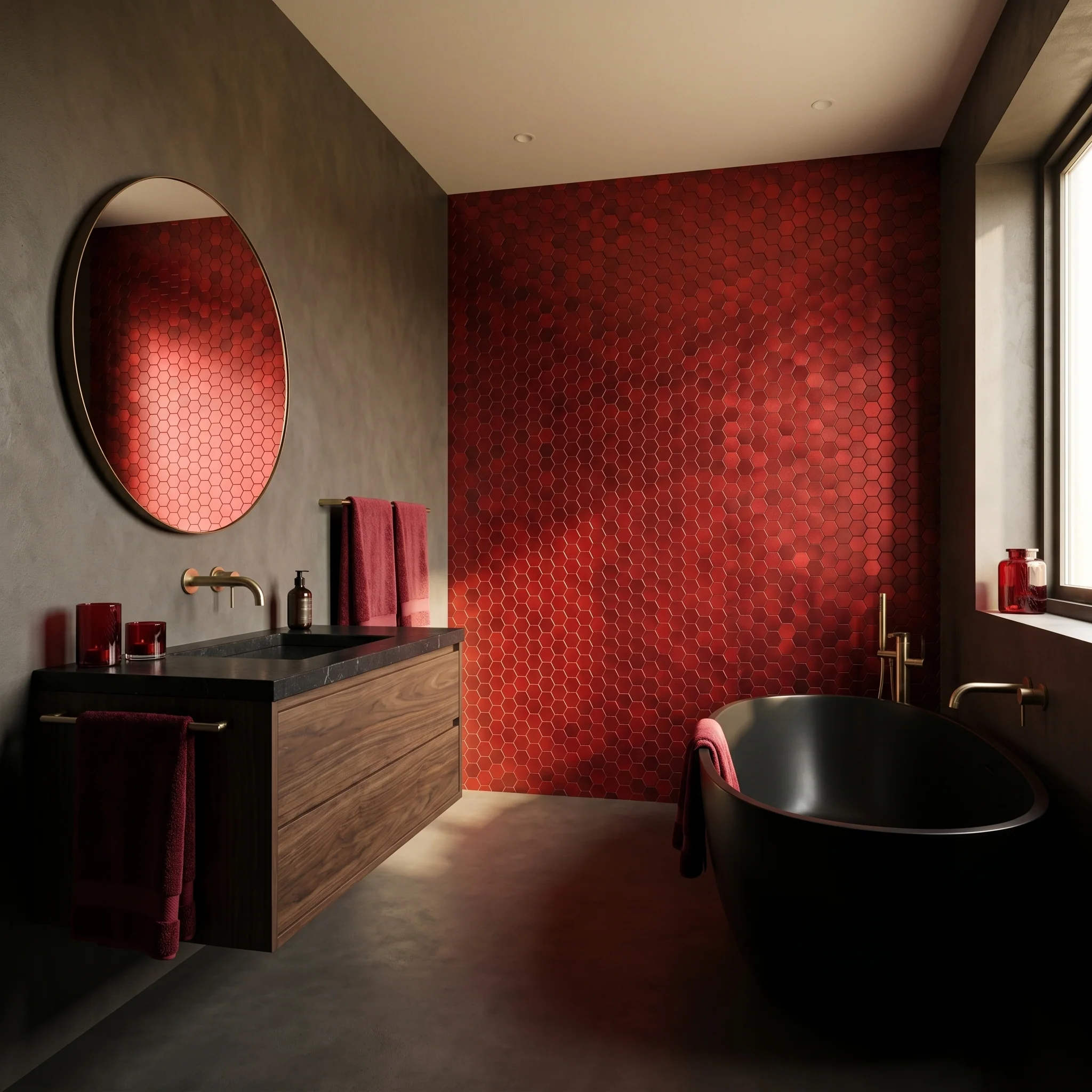Zelfklevende Mozaïektegels Metaal | Hexagon Rood | 28,8×29,2 cm | Keuken, Bad & WC - Image 3