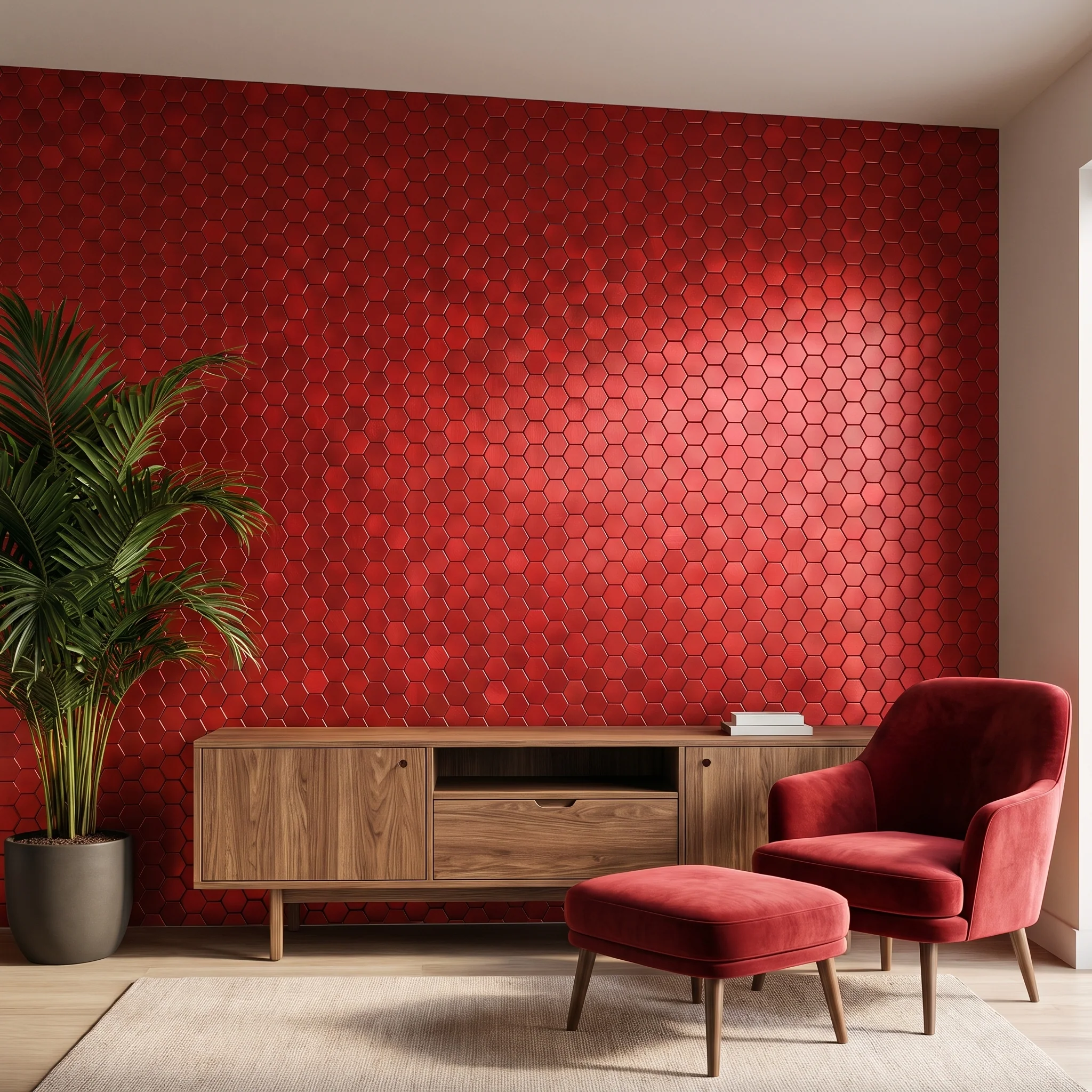 Zelfklevende Mozaïektegels Metaal | Hexagon Rood | 28,8×29,2 cm | Keuken, Bad & WC - Image 9