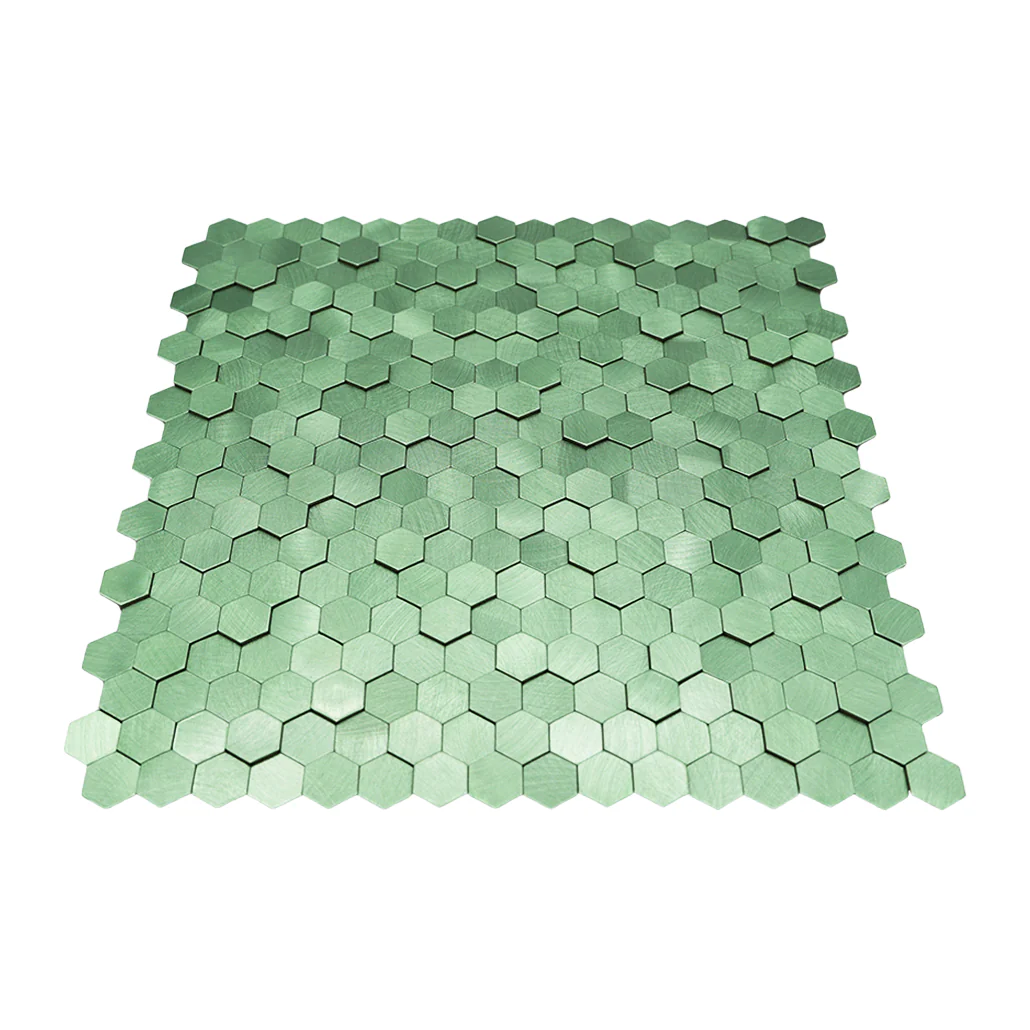 Zelfklevende Mozaïektegels Metaal | Mini Hexagon 3D Pastelgroen | 29,8×30,7 cm | Keuken, Bad & WC - Image 4