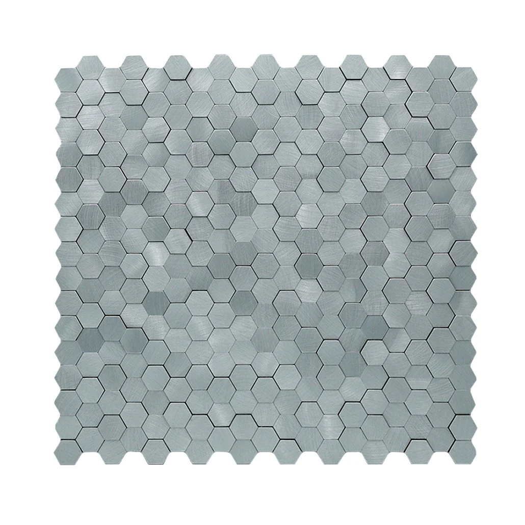 Zelfklevende Mozaïektegels Metaal | Mini Hexagon 3D Grijs | 29,8×30,7 cm | Keuken, Bad & WC - Image 2