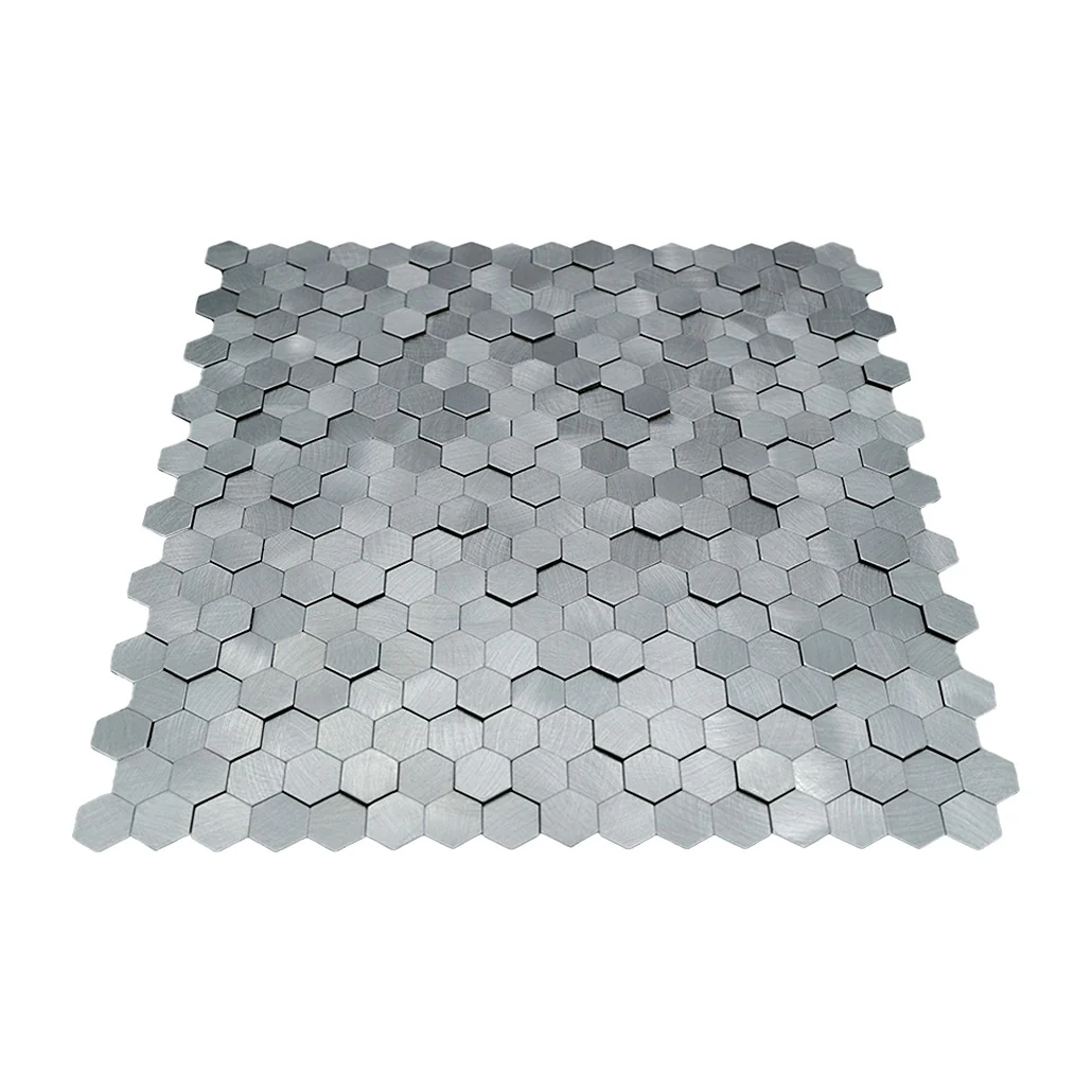 Zelfklevende Mozaïektegels Metaal | Mini Hexagon 3D Grijs | 29,8×30,7 cm | Keuken, Bad & WC - Image 4