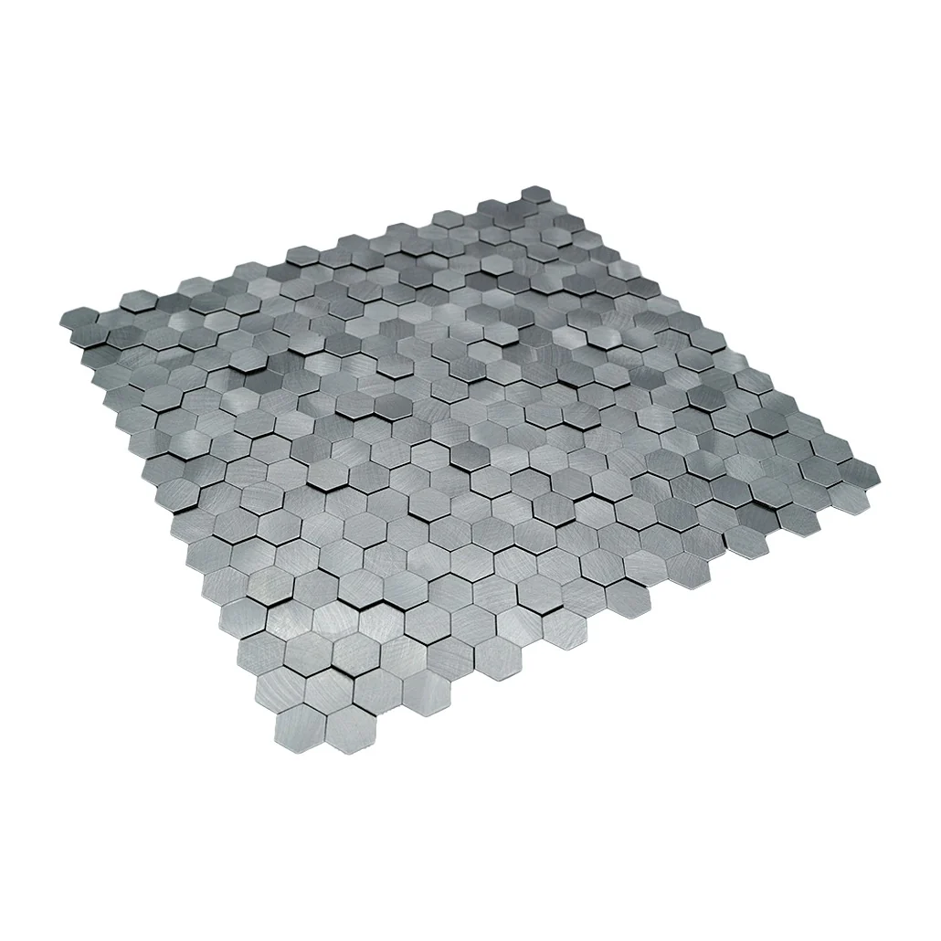 Zelfklevende Mozaïektegels Metaal | Mini Hexagon 3D Grijs | 29,8×30,7 cm | Keuken, Bad & WC - Image 6