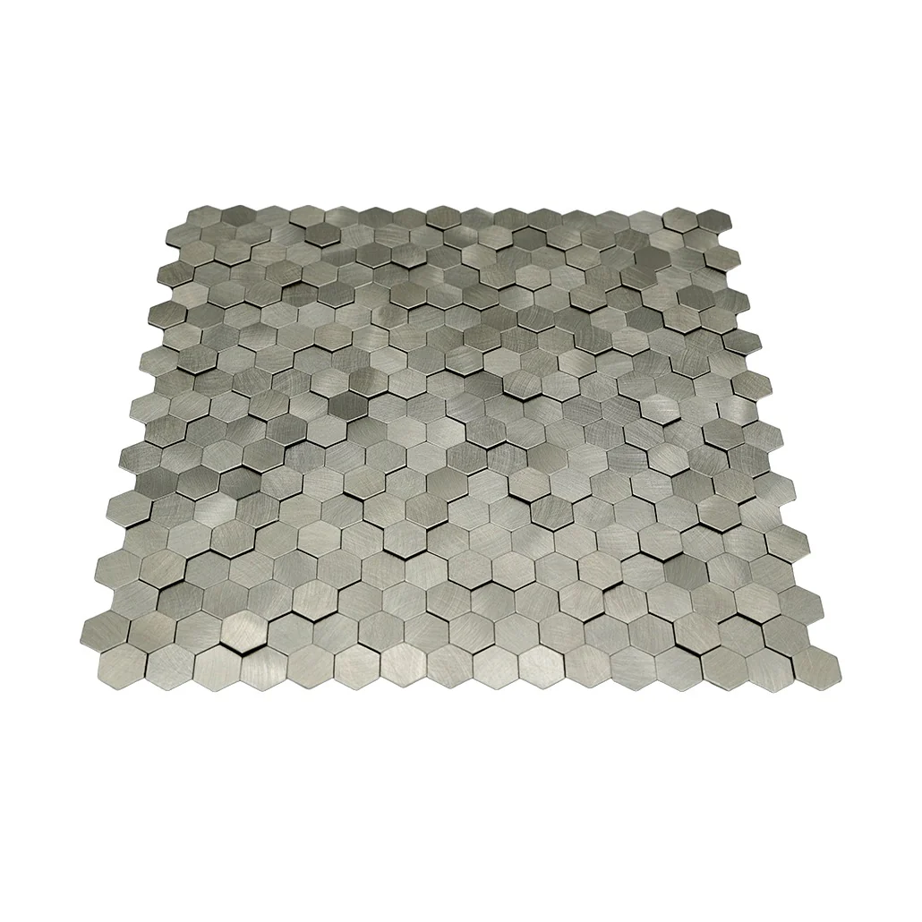 Zelfklevende Mozaïektegels Metaal | Mini Hexagon 3D Zilver | 29,8×30,7 cm | Keuken, Bad & WC - Image 4
