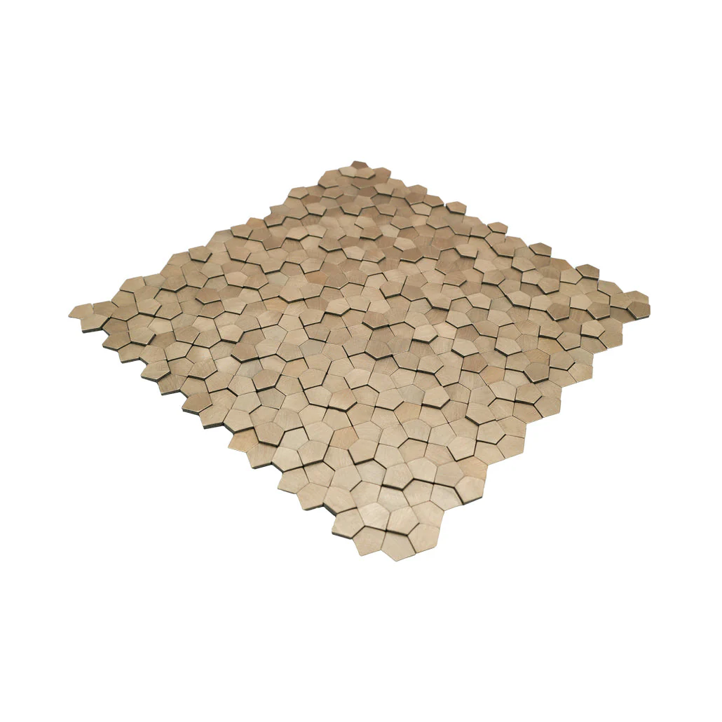 Zelfklevende Mozaïektegels Metaal | Pentagon 3D Champagne | 28,2×28,2 cm | Keuken, Bad & WC - Image 6