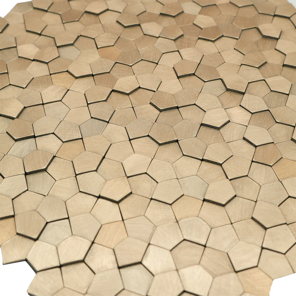 Zelfklevende Mozaïektegels Metaal | Pentagon 3D Champagne | 28,2×28,2 cm | Keuken, Bad & WC - Image 7