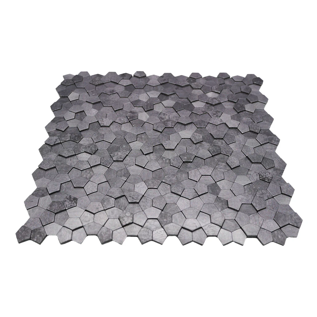 Zelfklevende Mozaïektegels Metaal | Pentagon 3D Grijs | 28,2×28,2 cm | Keuken, Bad & WC - Image 4
