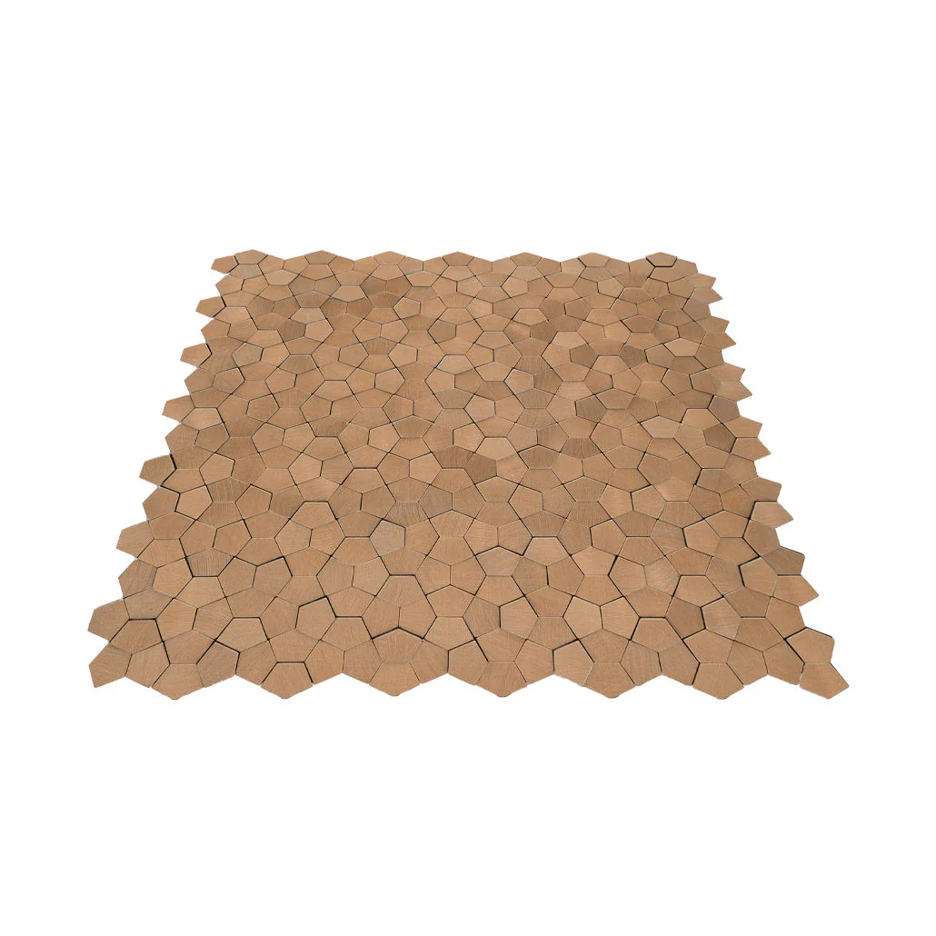 Zelfklevende Mozaïektegels Metaal | Pentagon 3D Zalm | 28,2×28,2 cm | Keuken, Bad & WC - Image 4