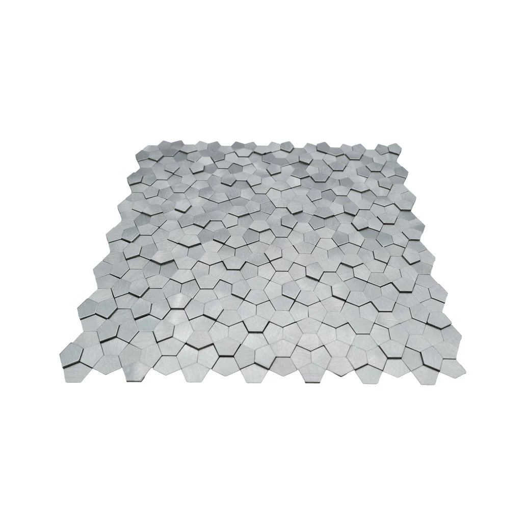 Zelfklevende Mozaïektegels Metaal | Pentagon 3D Zilver | 28,2×28,2 cm | Keuken, Bad & WC - Image 4