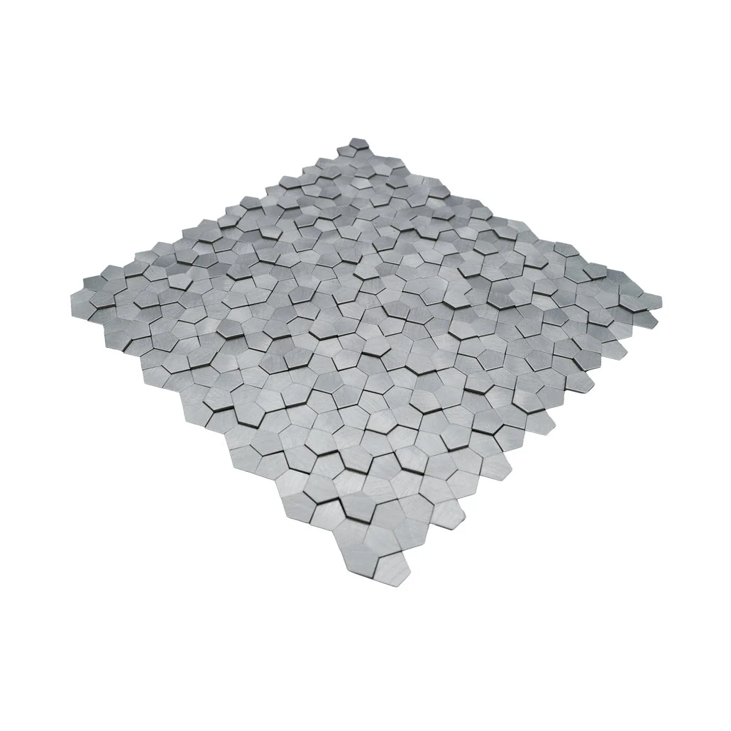Zelfklevende Mozaïektegels Metaal | Pentagon 3D Zilver | 28,2×28,2 cm | Keuken, Bad & WC - Image 6