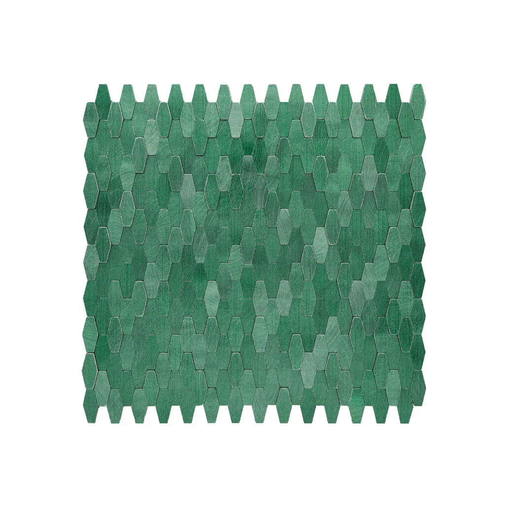 Zelfklevende Mozaïektegels Metaal | Picket 3D Donkergroen | 31×30 cm | Keuken, Bad & WC - Image 2