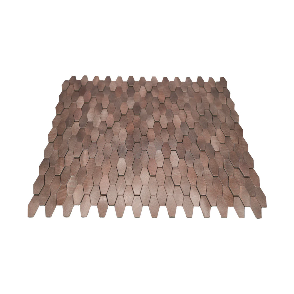 Zelfklevende Mozaïektegels Metaal | Picket 3D Donkerkoper | 31×30 cm | Keuken, Bad & WC - Image 4